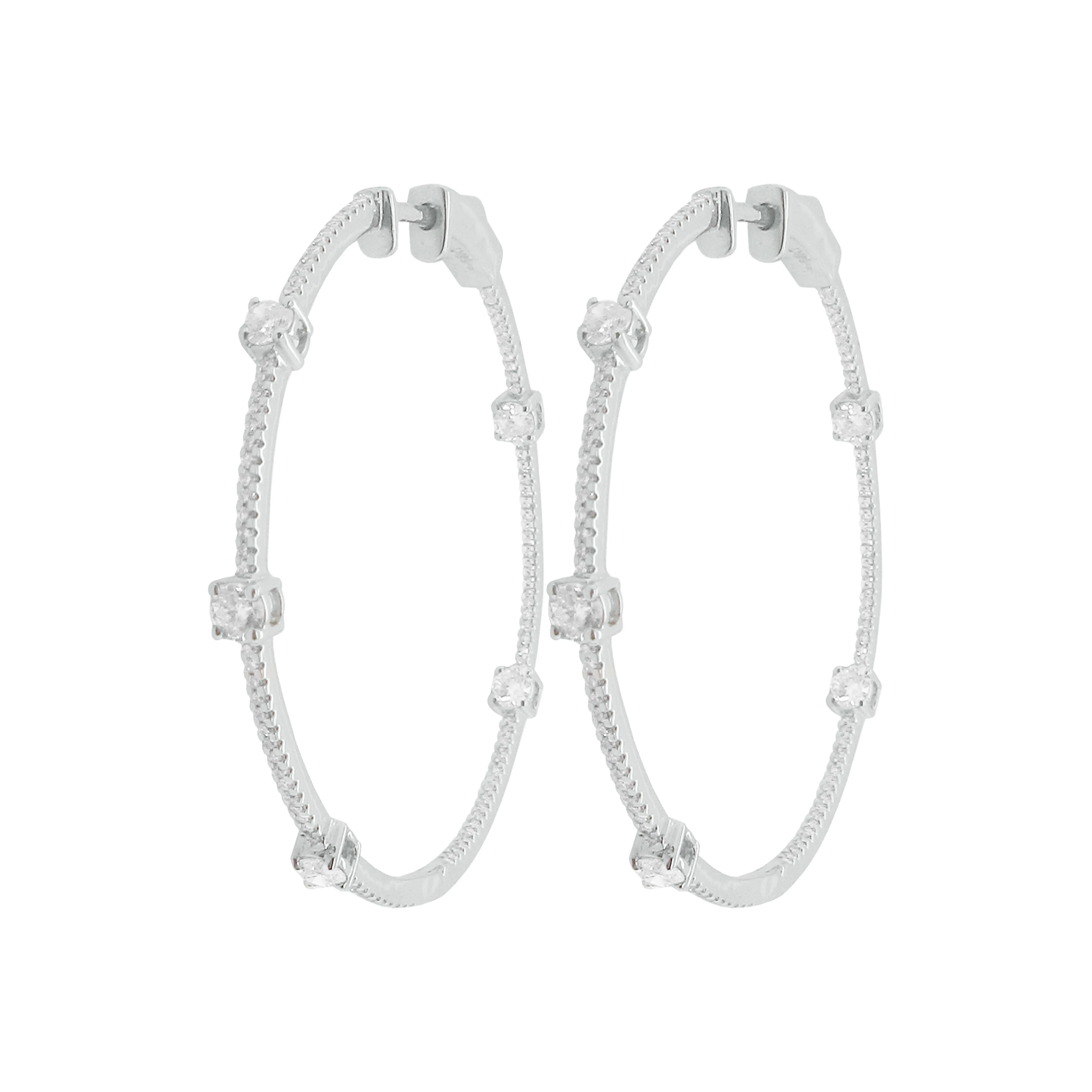 14K GOLD DIAMOND LARGE LANA HOOPS