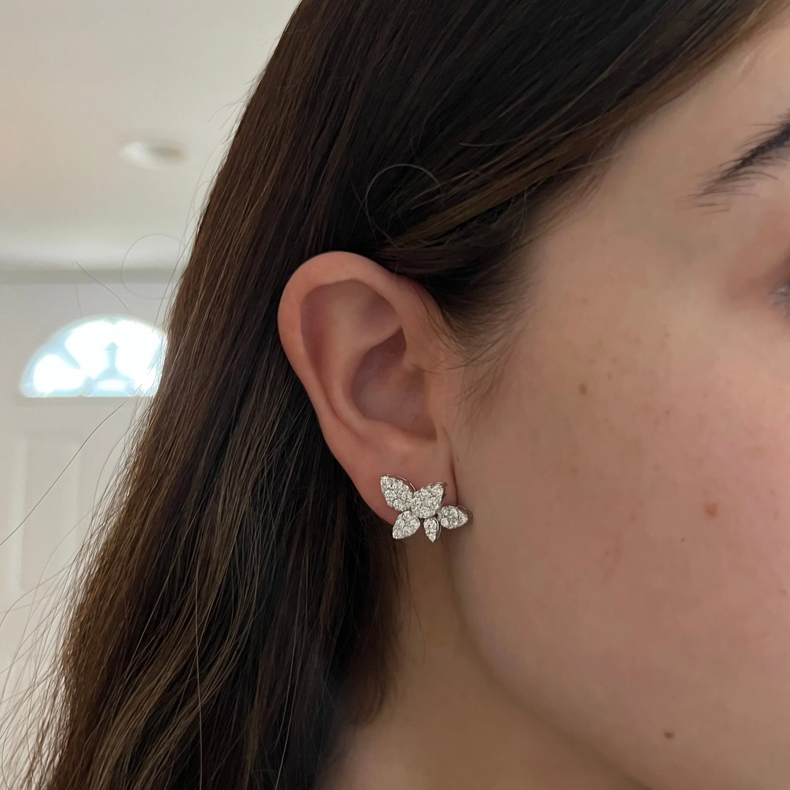 14K GOLD DIAMOND LARGE MAYA EARRINGS - Image 2