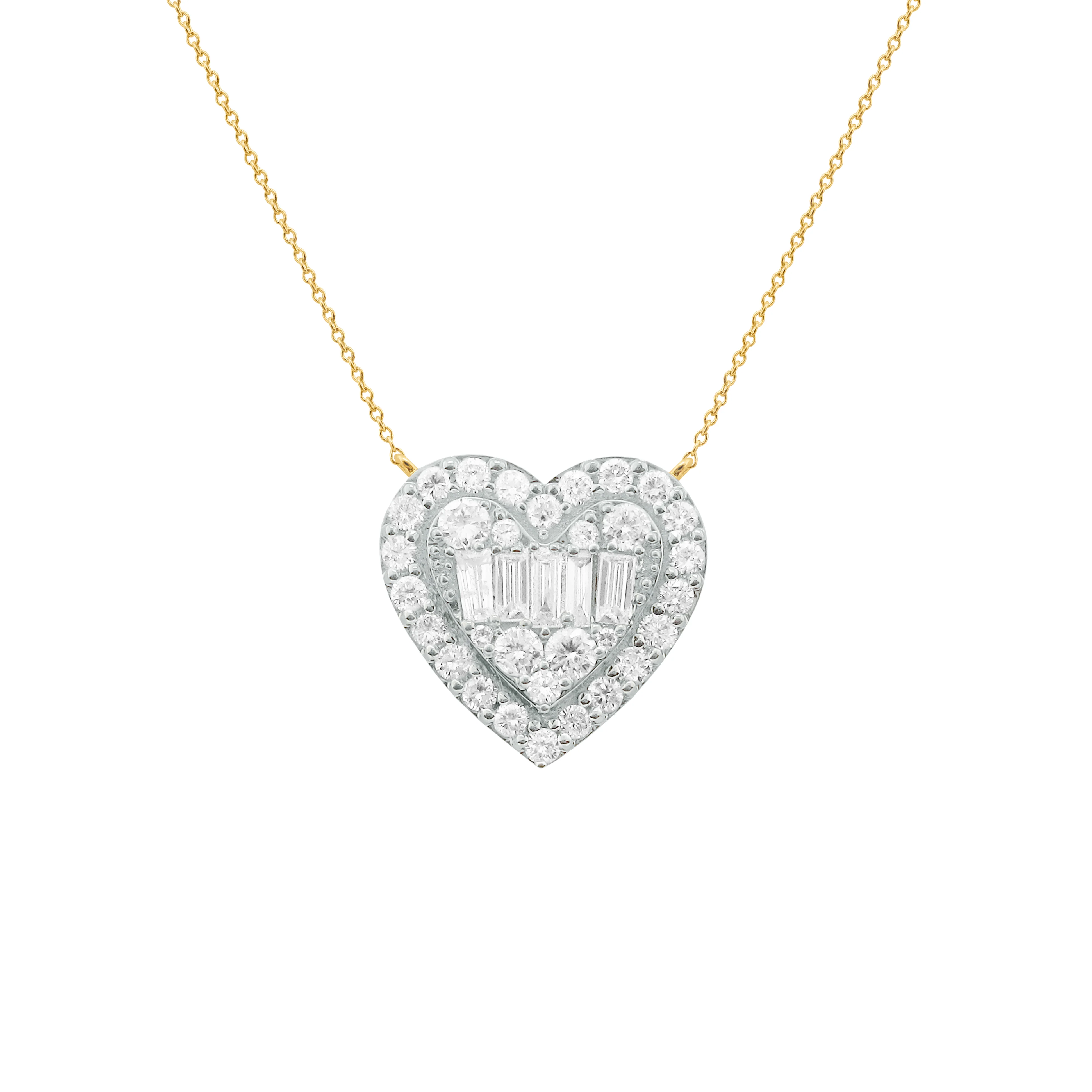 14K GOLD DIAMOND LARGE MEG HEART NECKLACE - Image 3