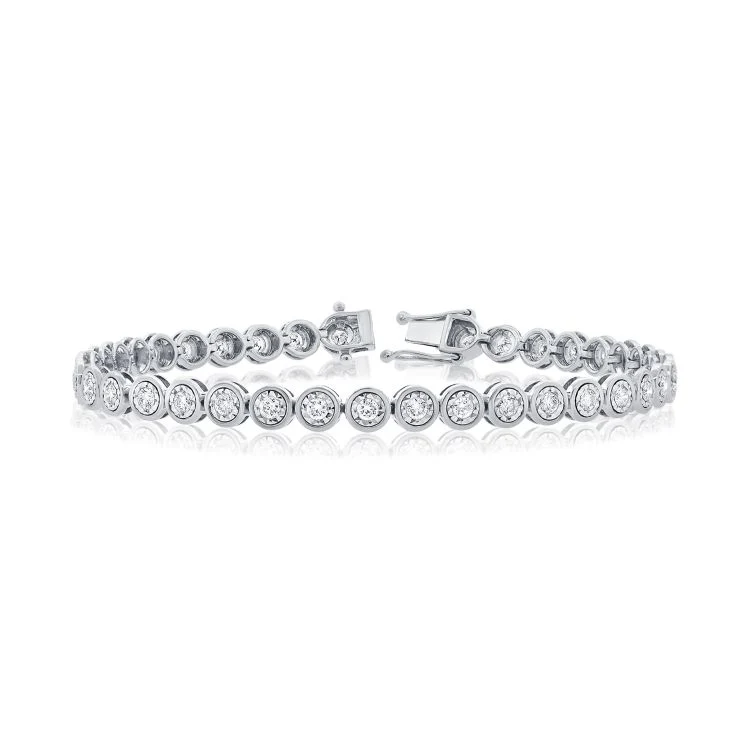 14K GOLD DIAMOND LARGE NINA BEZEL TENNIS BRACELET - Image 3