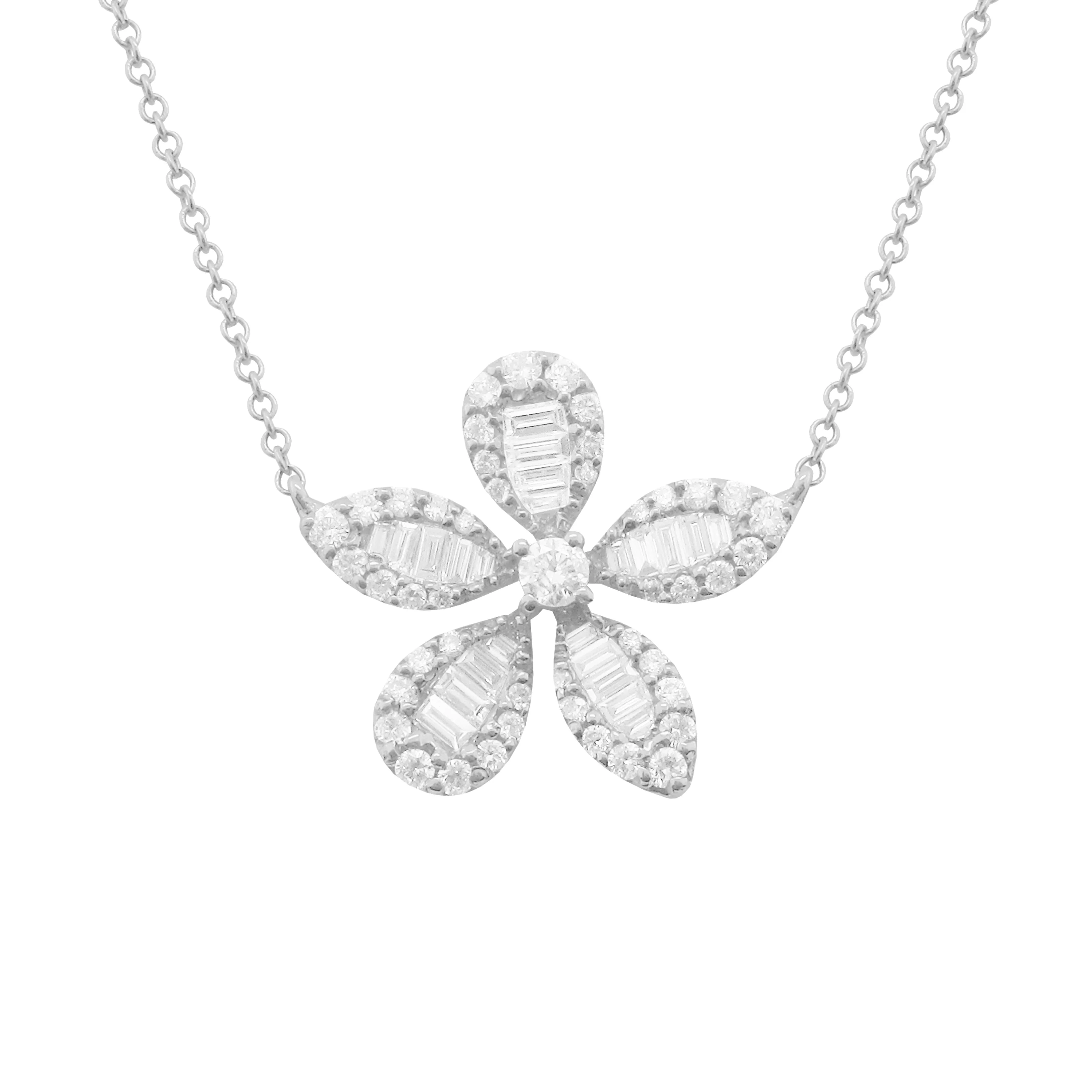 14K GOLD DIAMOND LARGE ROSIE NECKLACE - Image 3