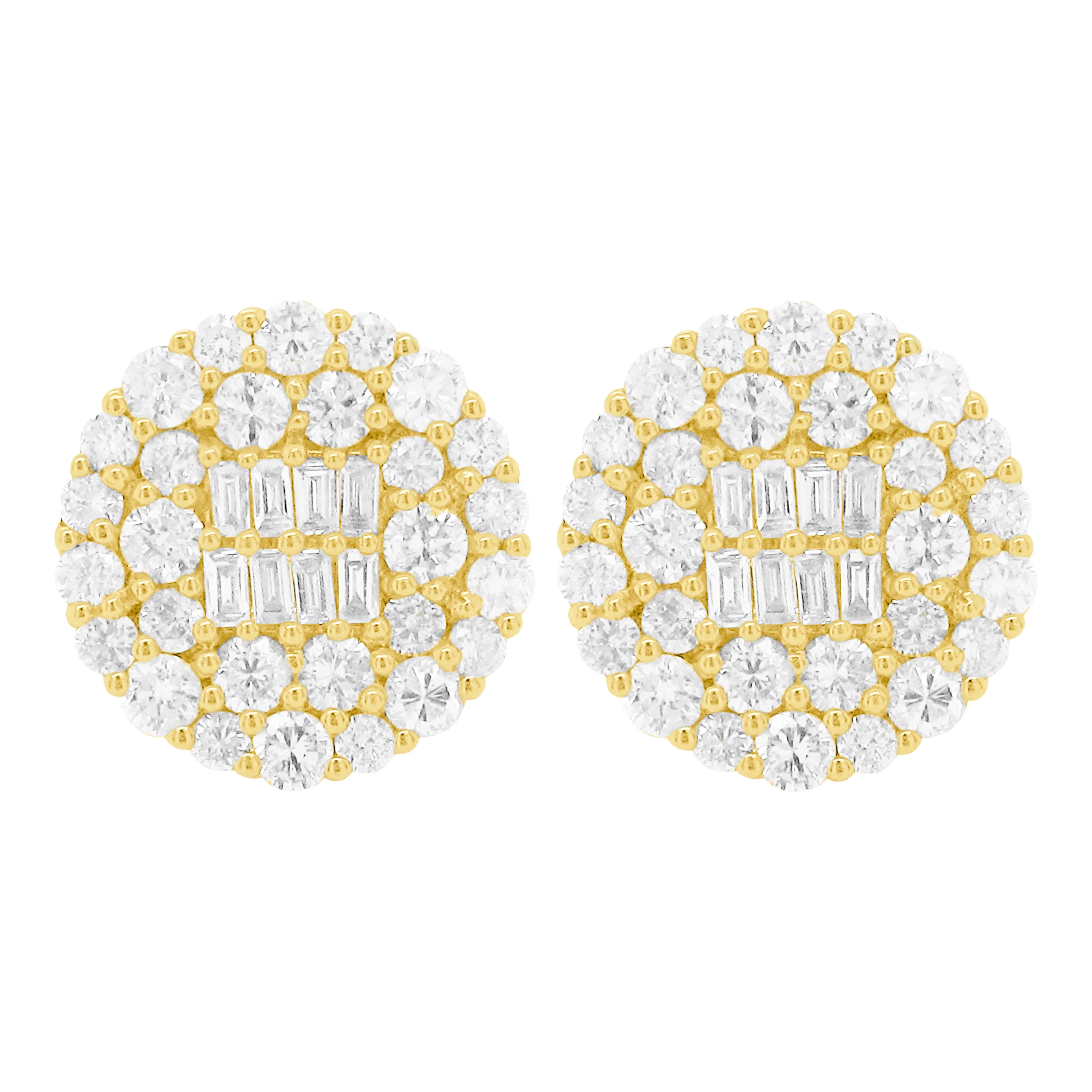 14K GOLD DIAMOND LARGE SARAH CIRCLE STUDS