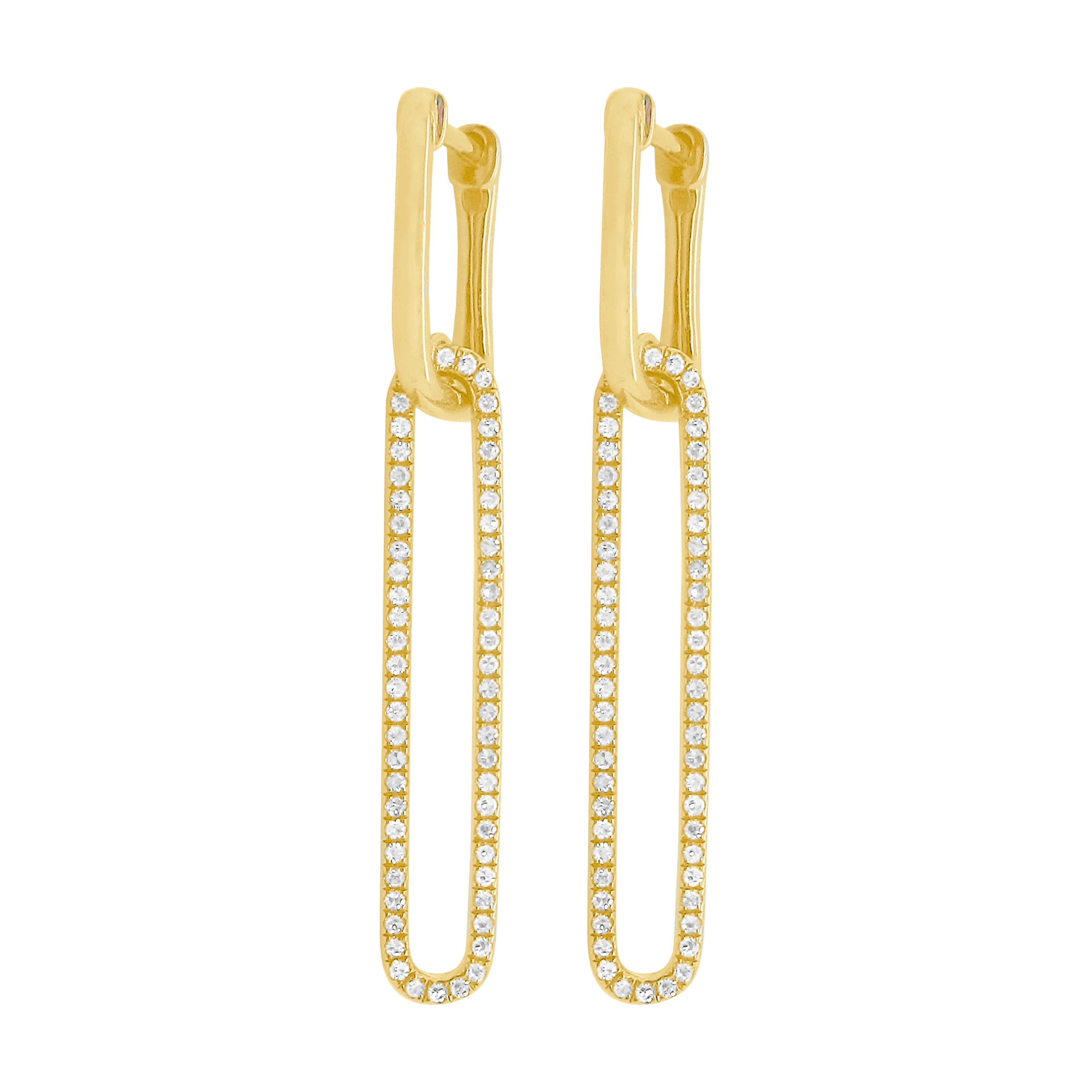 14K GOLD DIAMOND LIA EARRINGS - Image 3