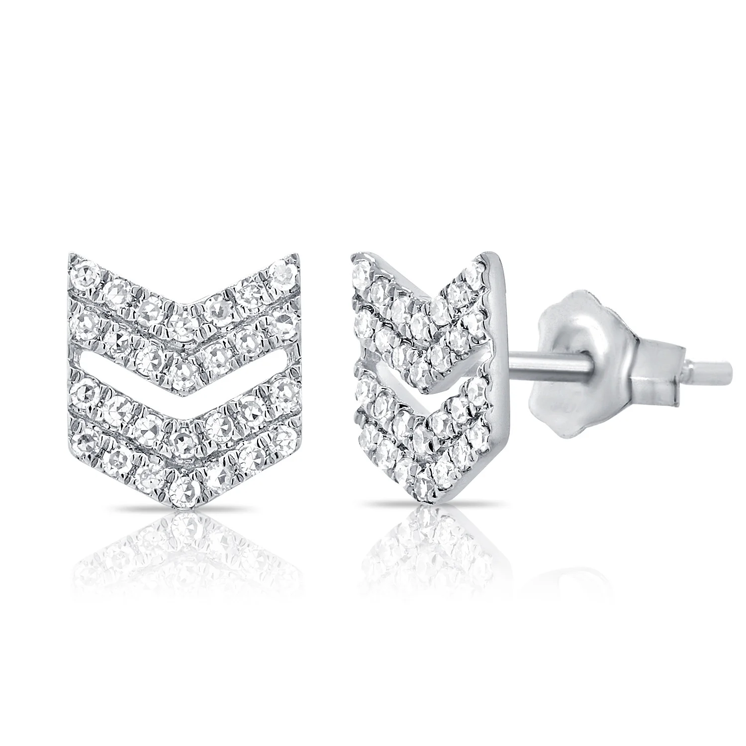 14K GOLD DIAMOND LILAH ARROW STUDS - Image 2