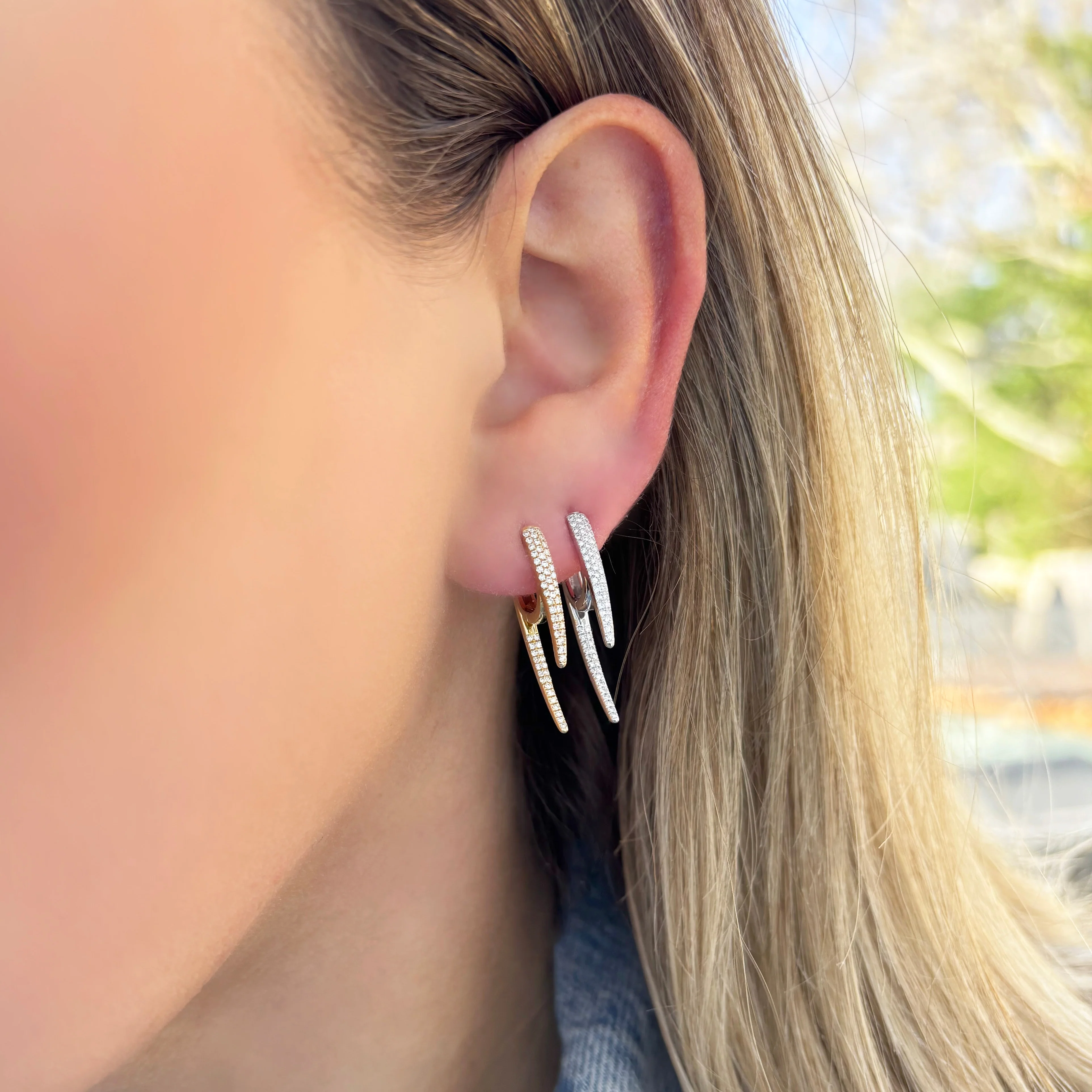 14K GOLD DIAMOND LILLIE EARRINGS - Image 2