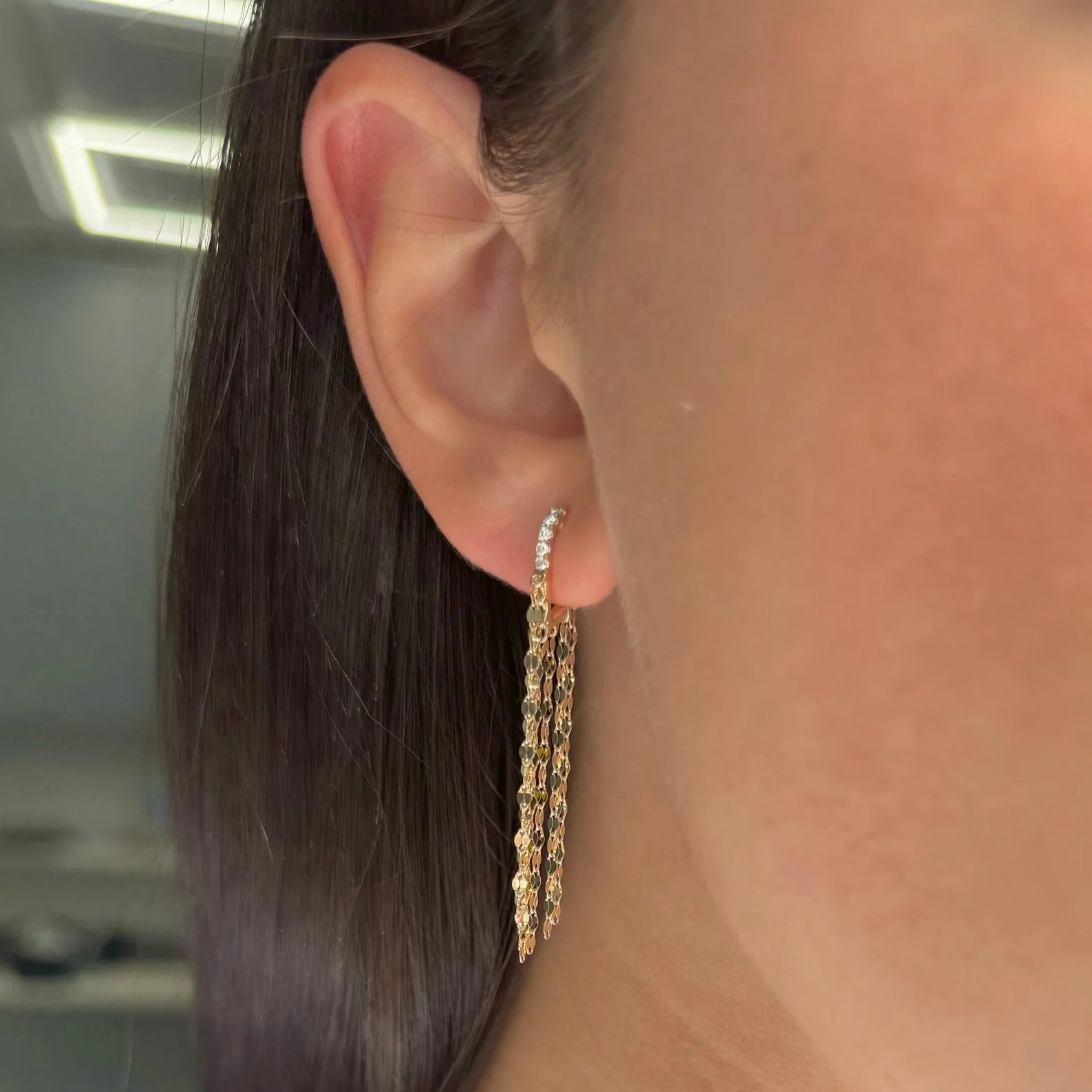 14K GOLD DIAMOND LINNY EARRINGS - Image 2