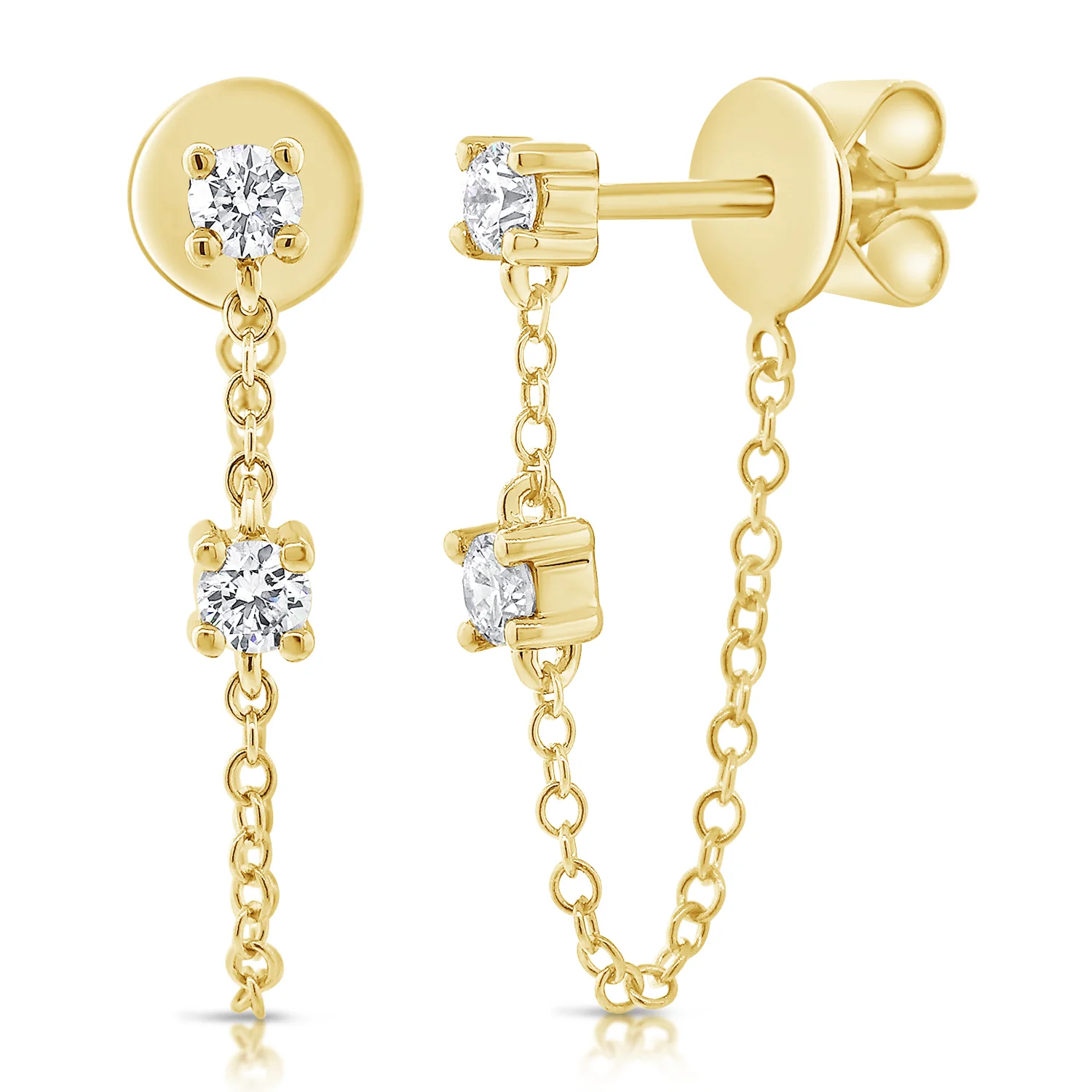 14K GOLD DIAMOND LIZZY EARRINGS