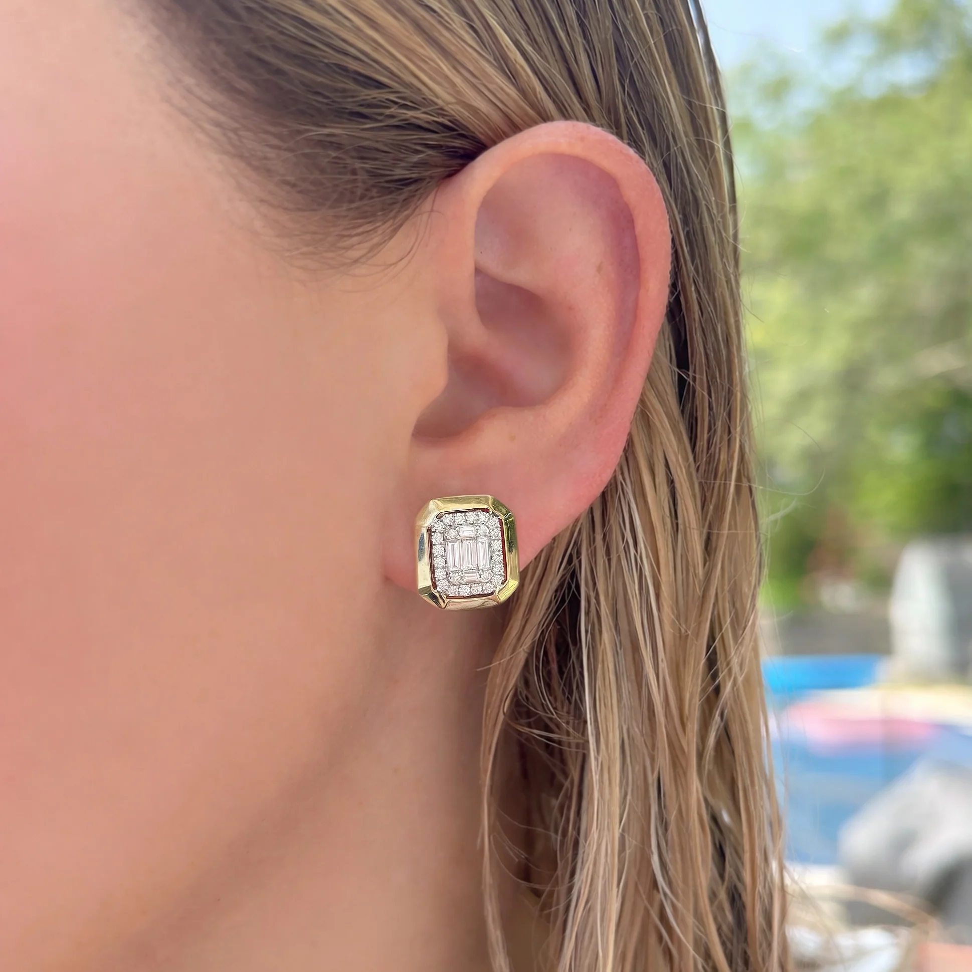 14K GOLD DIAMOND LUCY STUDS - Image 2