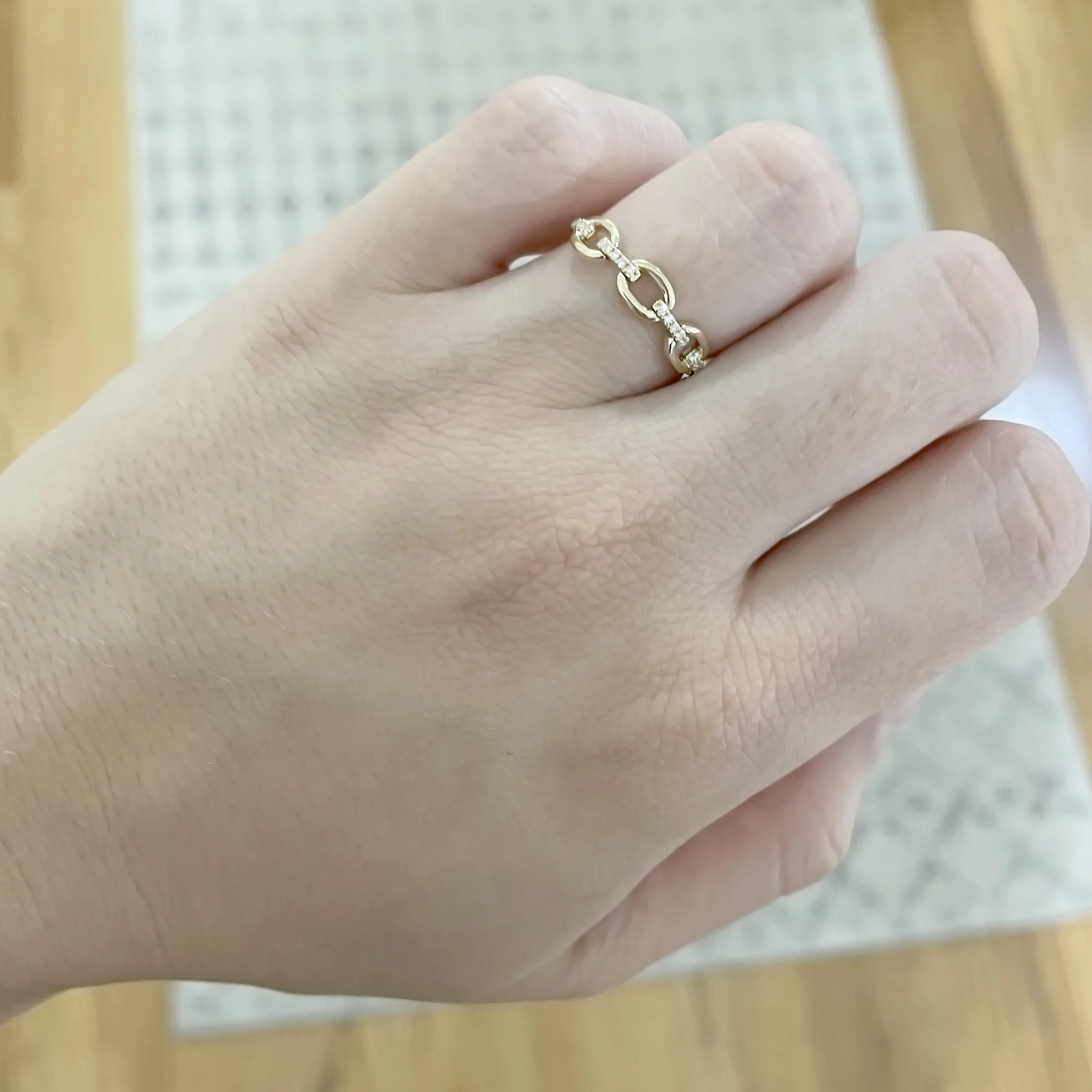 14K GOLD DIAMOND LUNA RING - Image 3