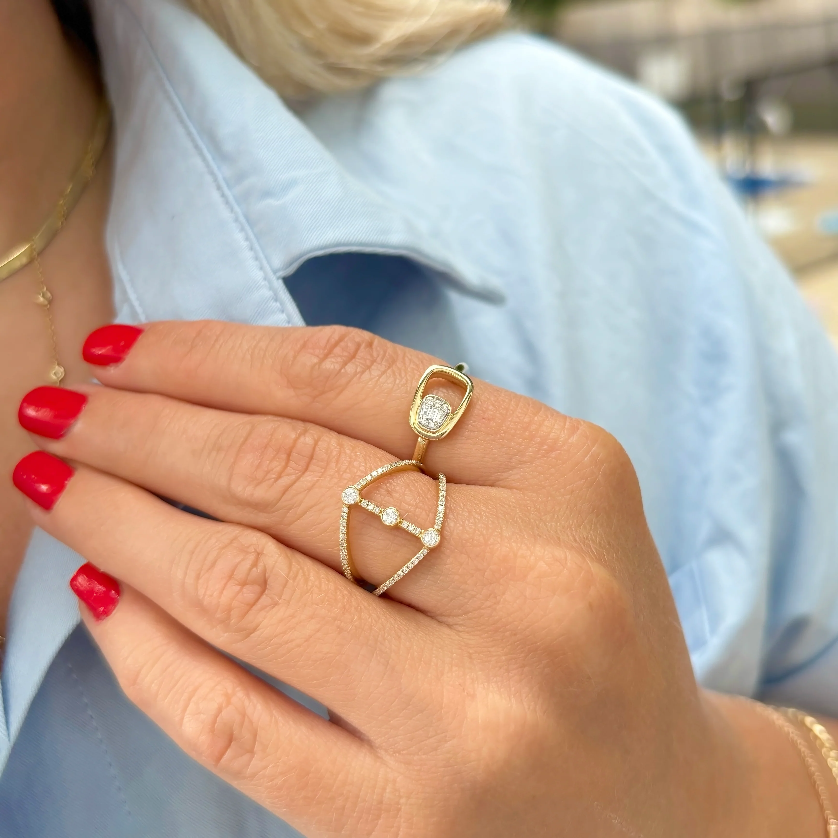 14K GOLD DIAMOND MAE BEZEL RING - Image 2