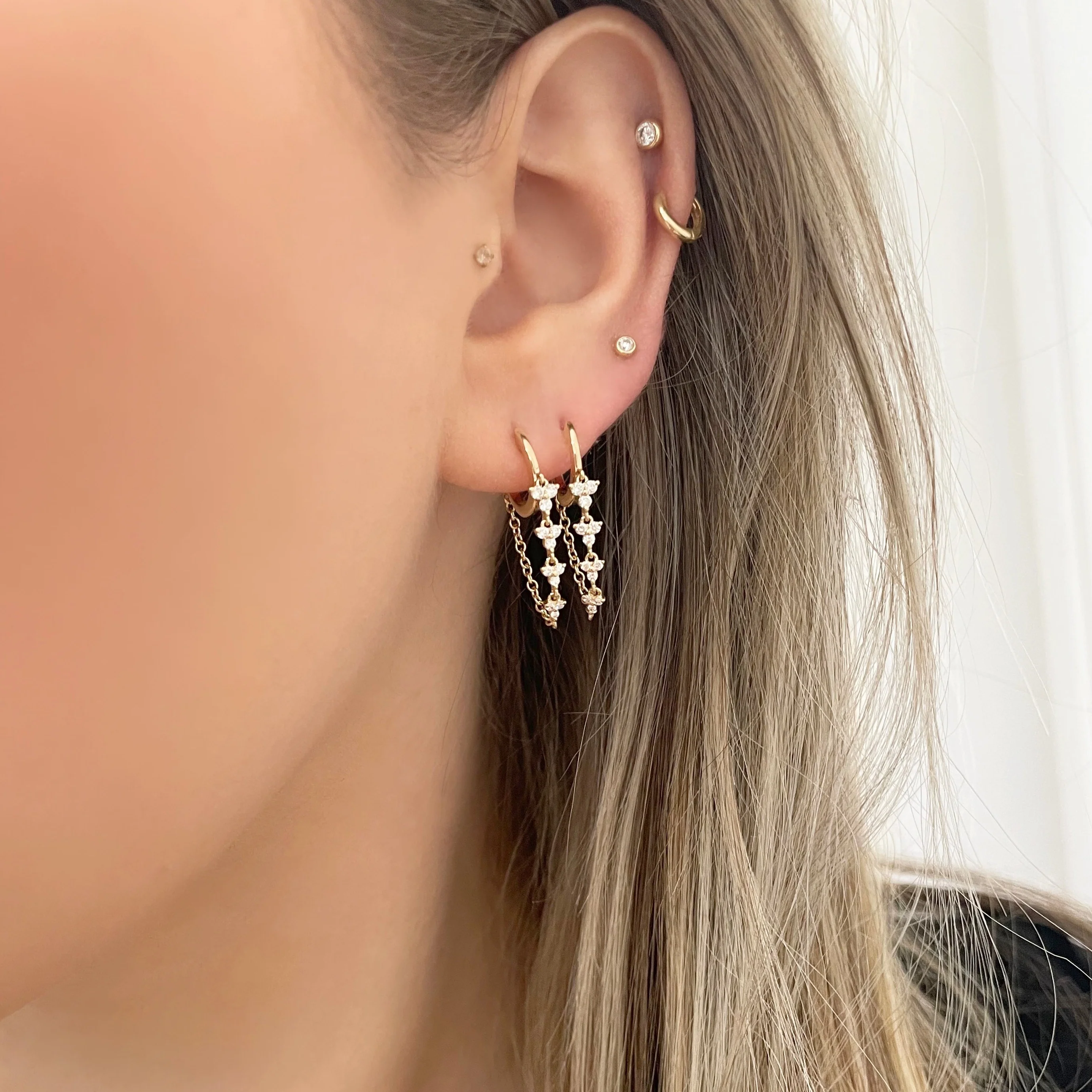 14K GOLD DIAMOND MAISY EARRINGS - Image 2