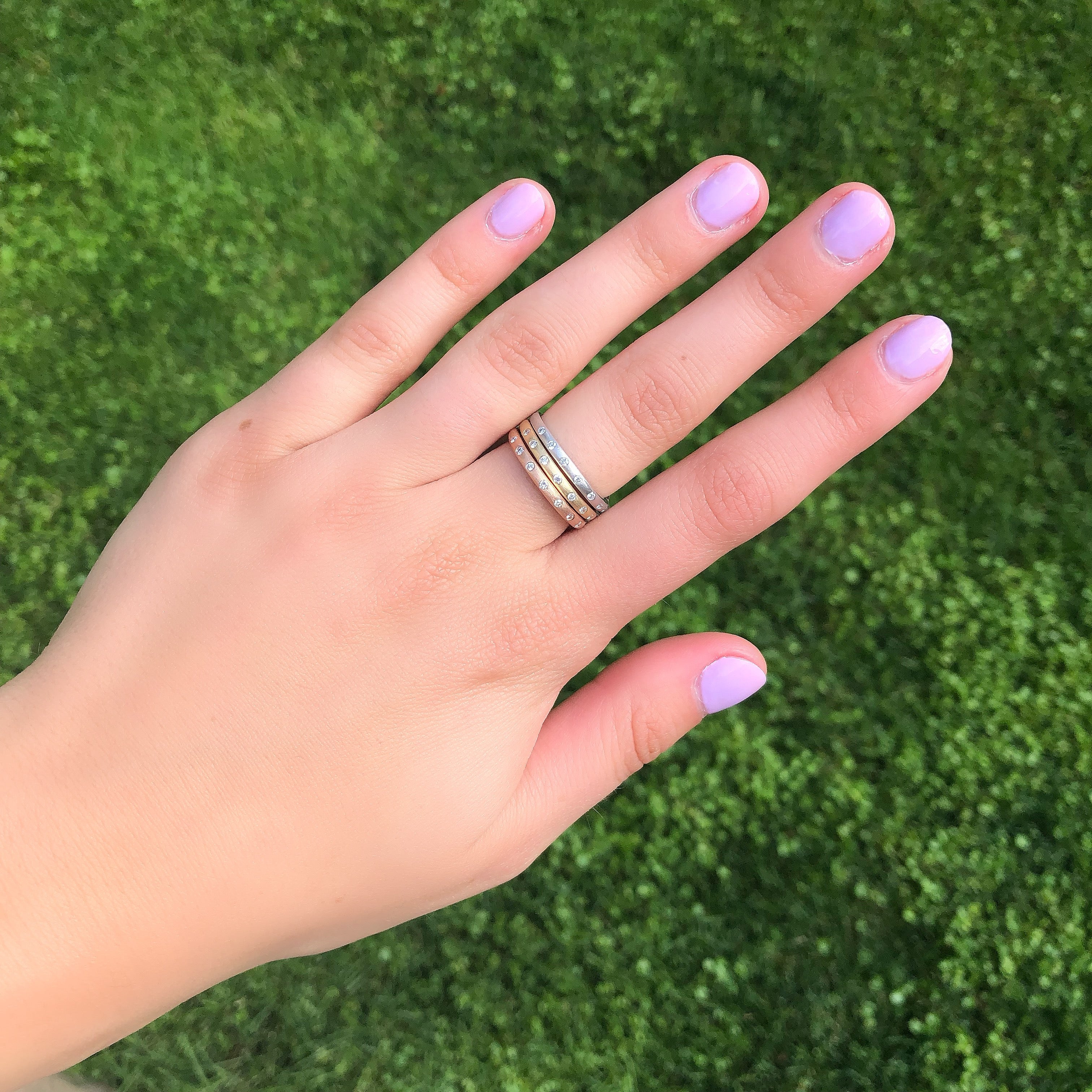14K GOLD DIAMOND MARIAH TRIO RINGS - Image 3
