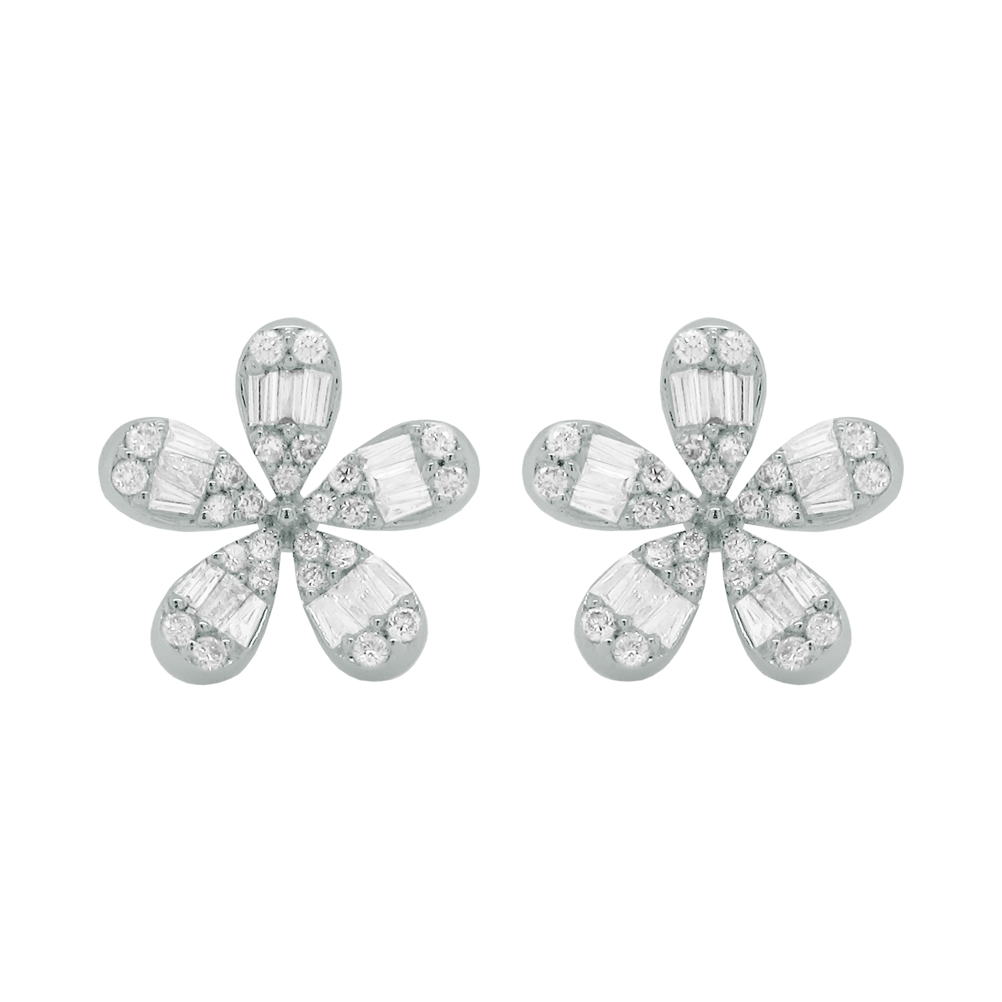 14K GOLD DIAMOND MARISSA FLOWER STUDS