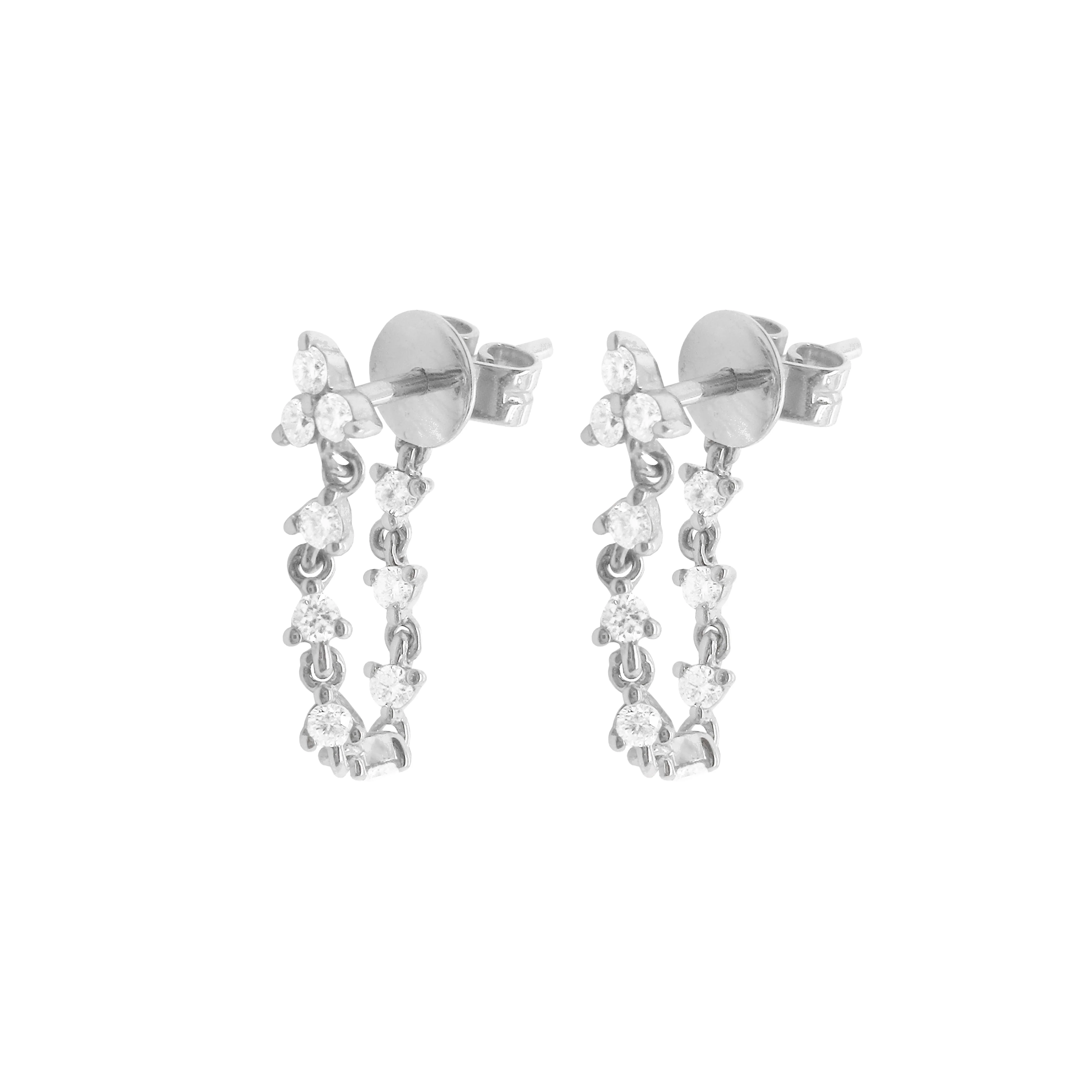 14K GOLD DIAMOND MARLEE EARRINGS - Image 3