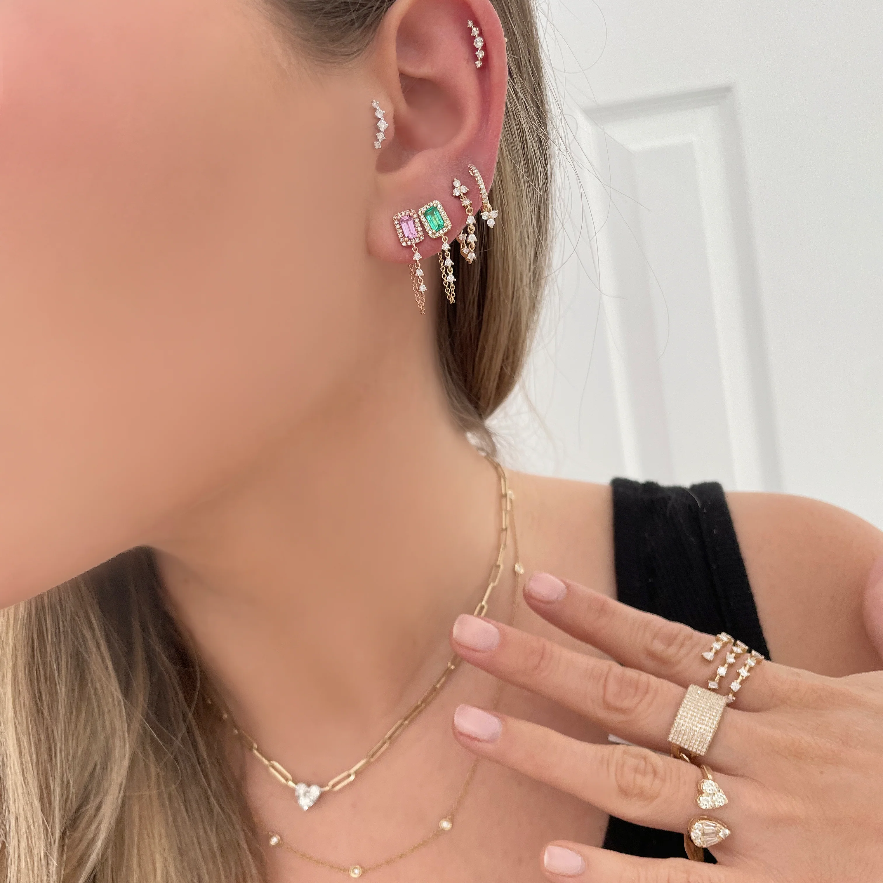 14K GOLD DIAMOND MARLEE EARRINGS - Image 6