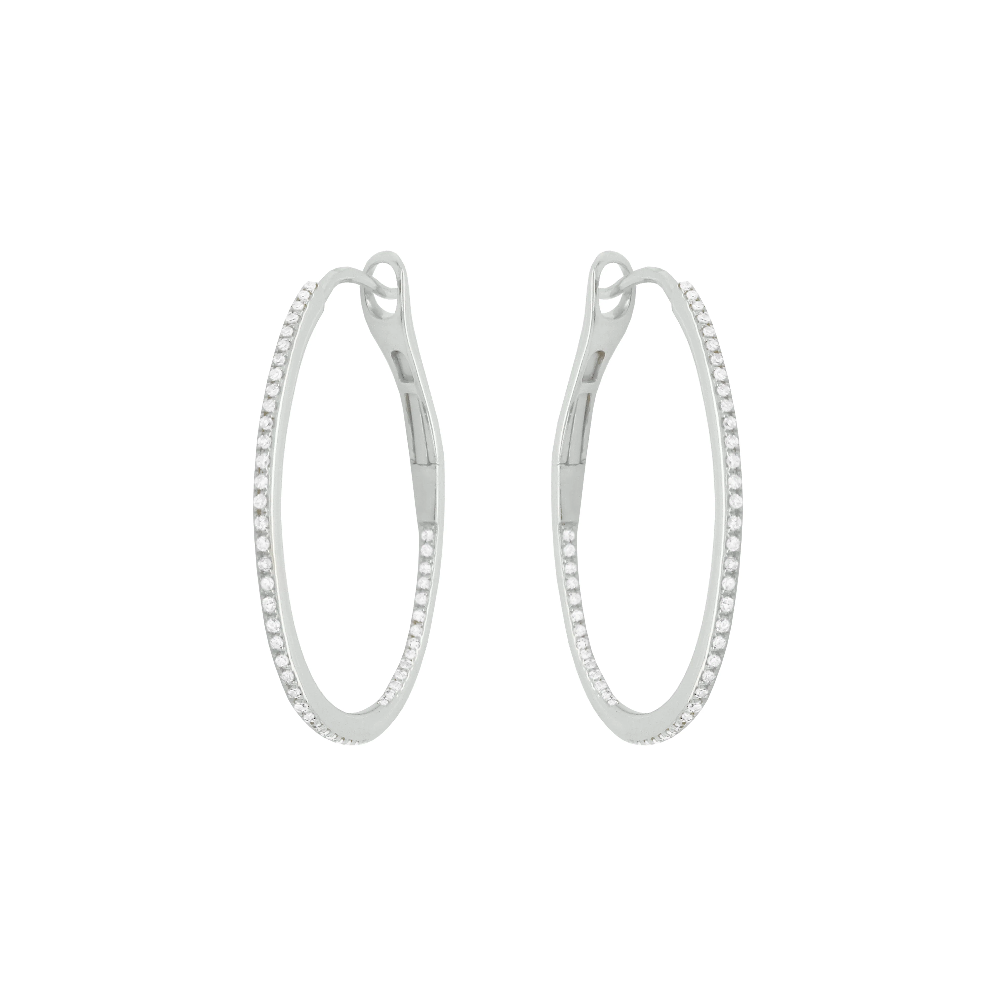 14K GOLD DIAMOND MEDIUM DALIA HOOPS - Image 3