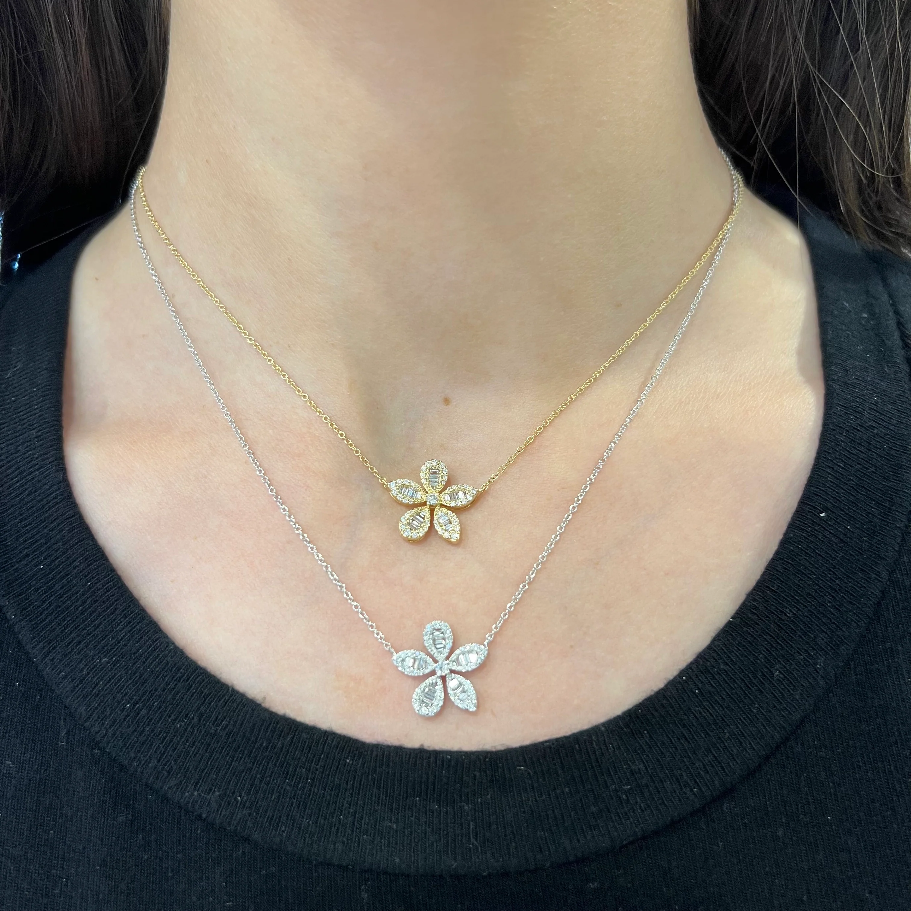 14K GOLD DIAMOND MEDIUM ROSIE NECKLACE - Image 2