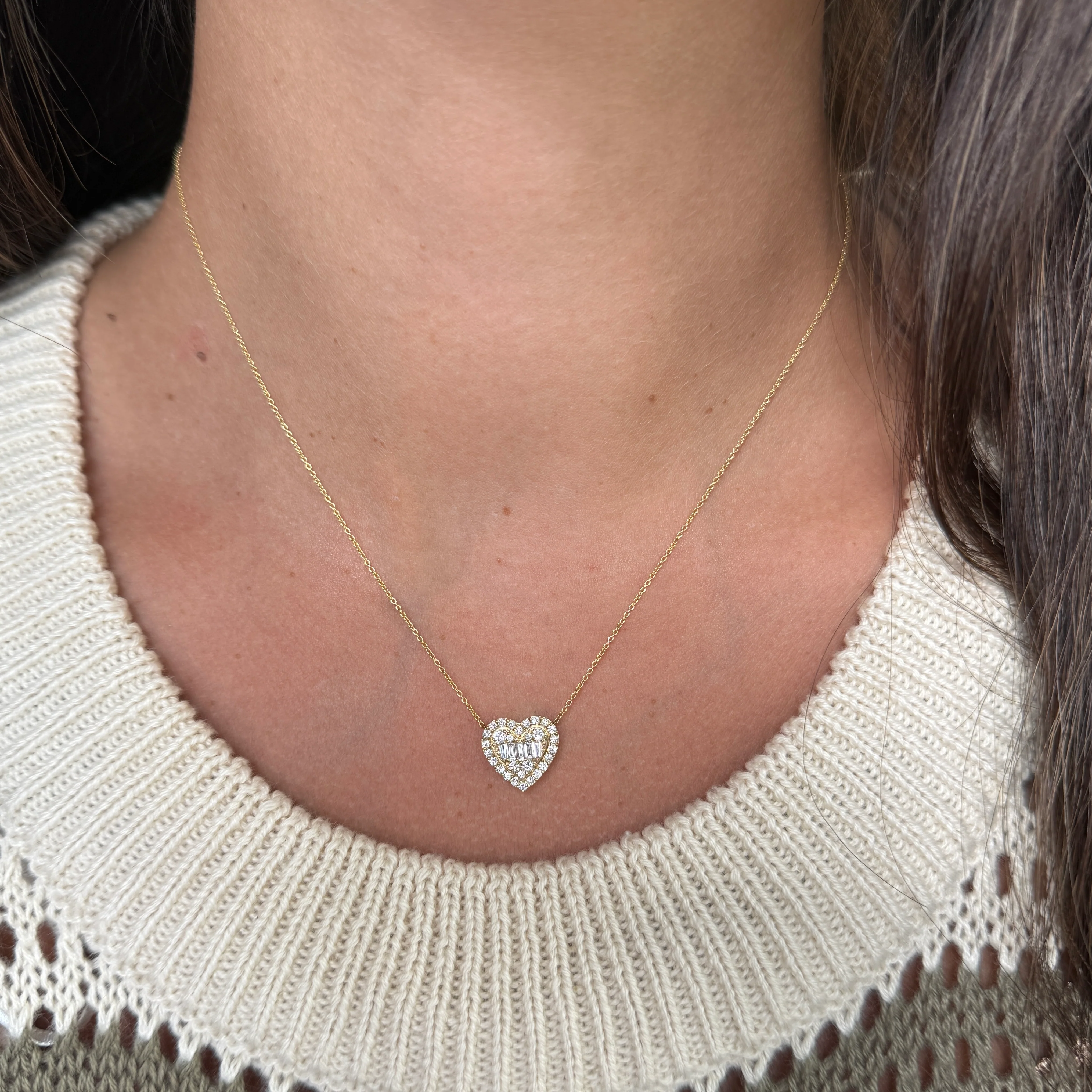 14K GOLD DIAMOND MEG HEART NECKLACE - Image 3