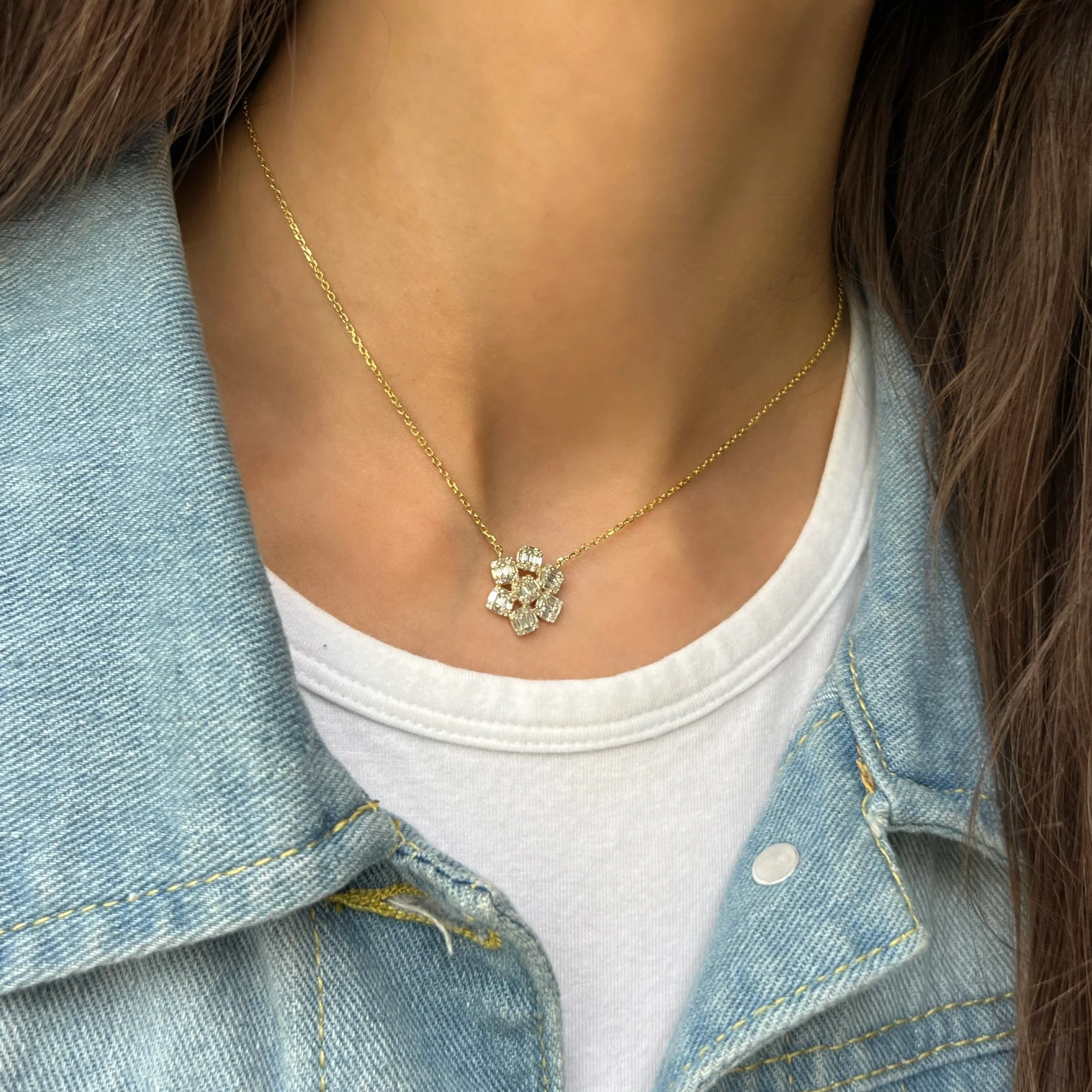 14K GOLD DIAMOND MERYL NECKLACE - Image 3