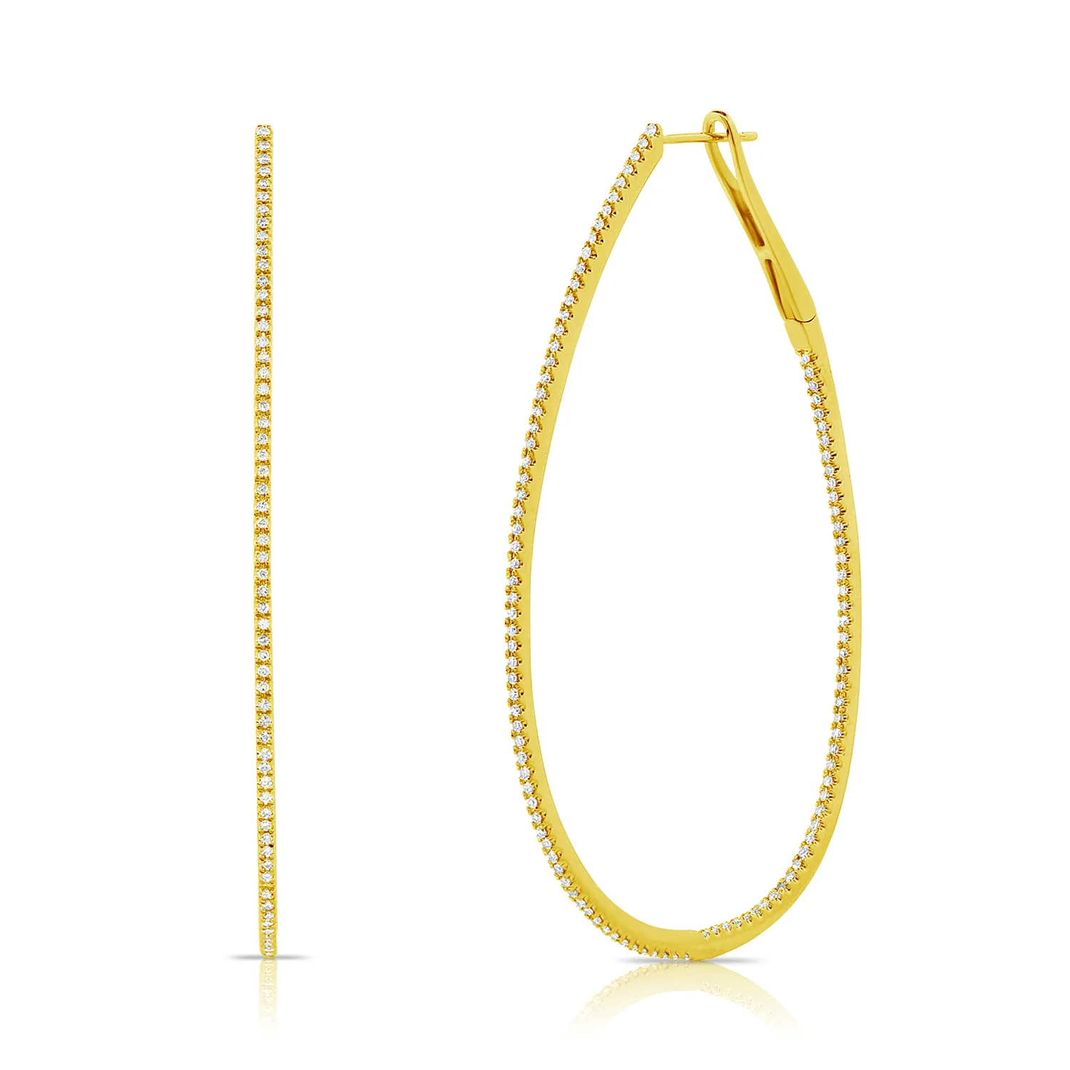 14K GOLD DIAMOND XL MICHELLE HOOPS - Image 3