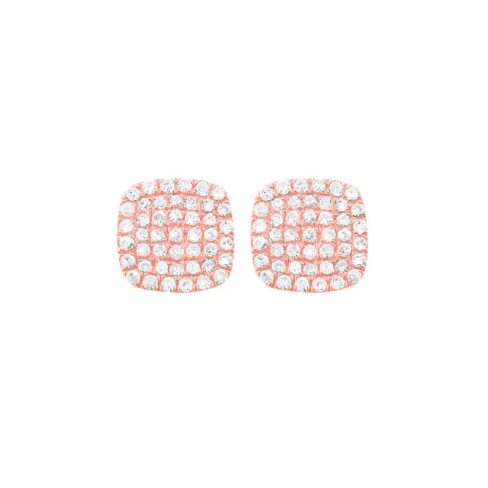 14K GOLD DIAMOND SMALL ANNIE CUSHION STUDS - Image 4