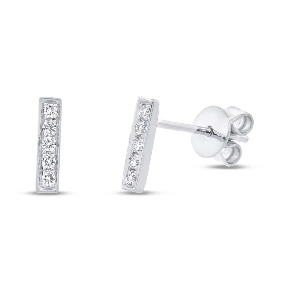14K GOLD DIAMOND MINI BAR STUDS - Image 3