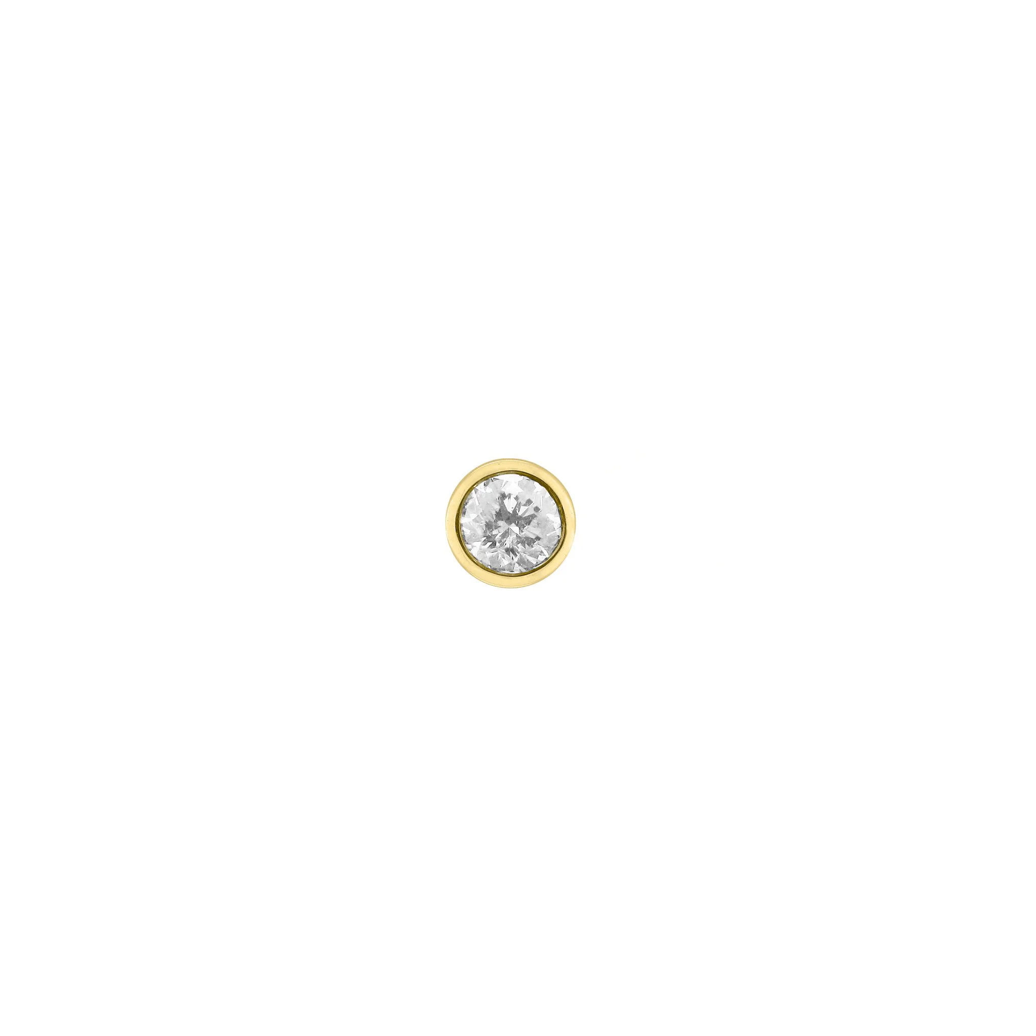 14K GOLD DIAMOND MINI BEZEL STUDS - Image 6