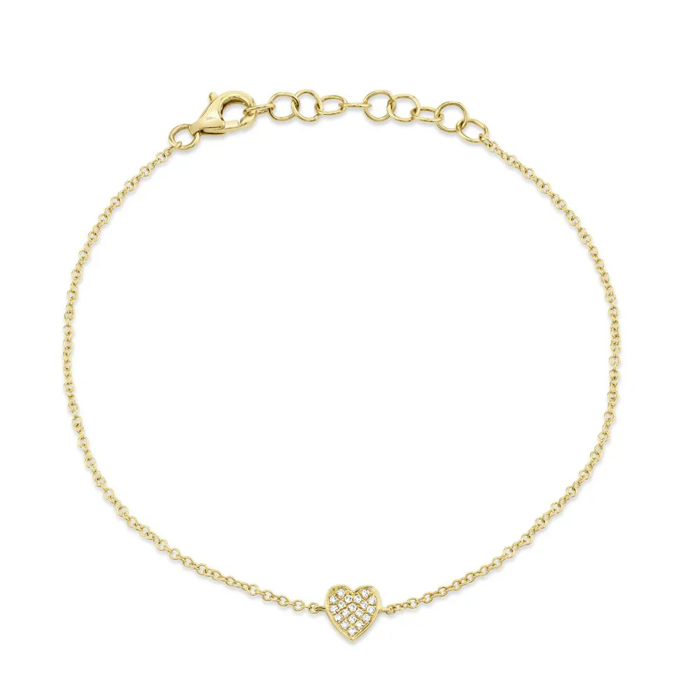 14K GOLD DIAMOND MINI HEART BRACELET - Image 4