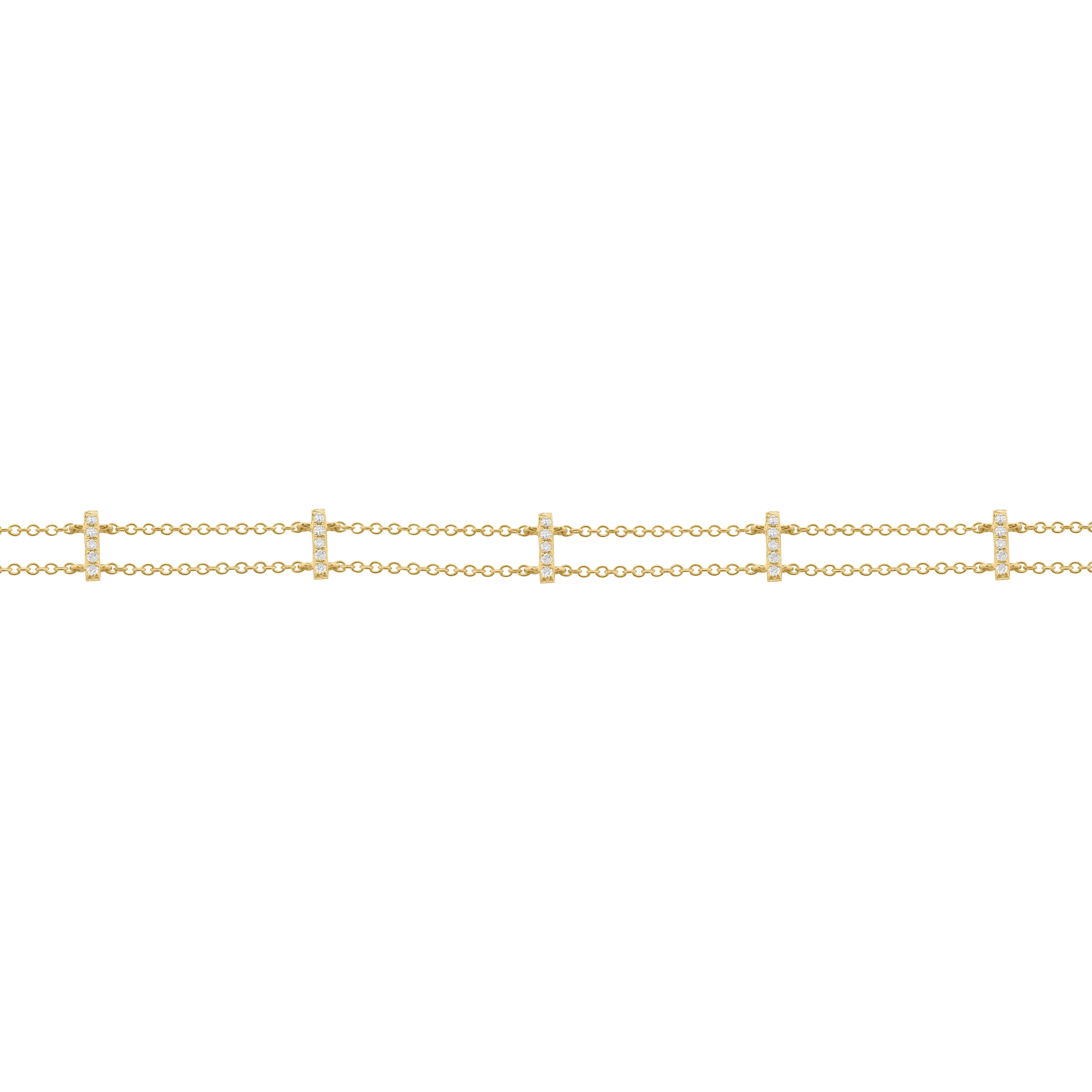 14K GOLD DIAMOND MINI LADDER BRACELET - Image 5