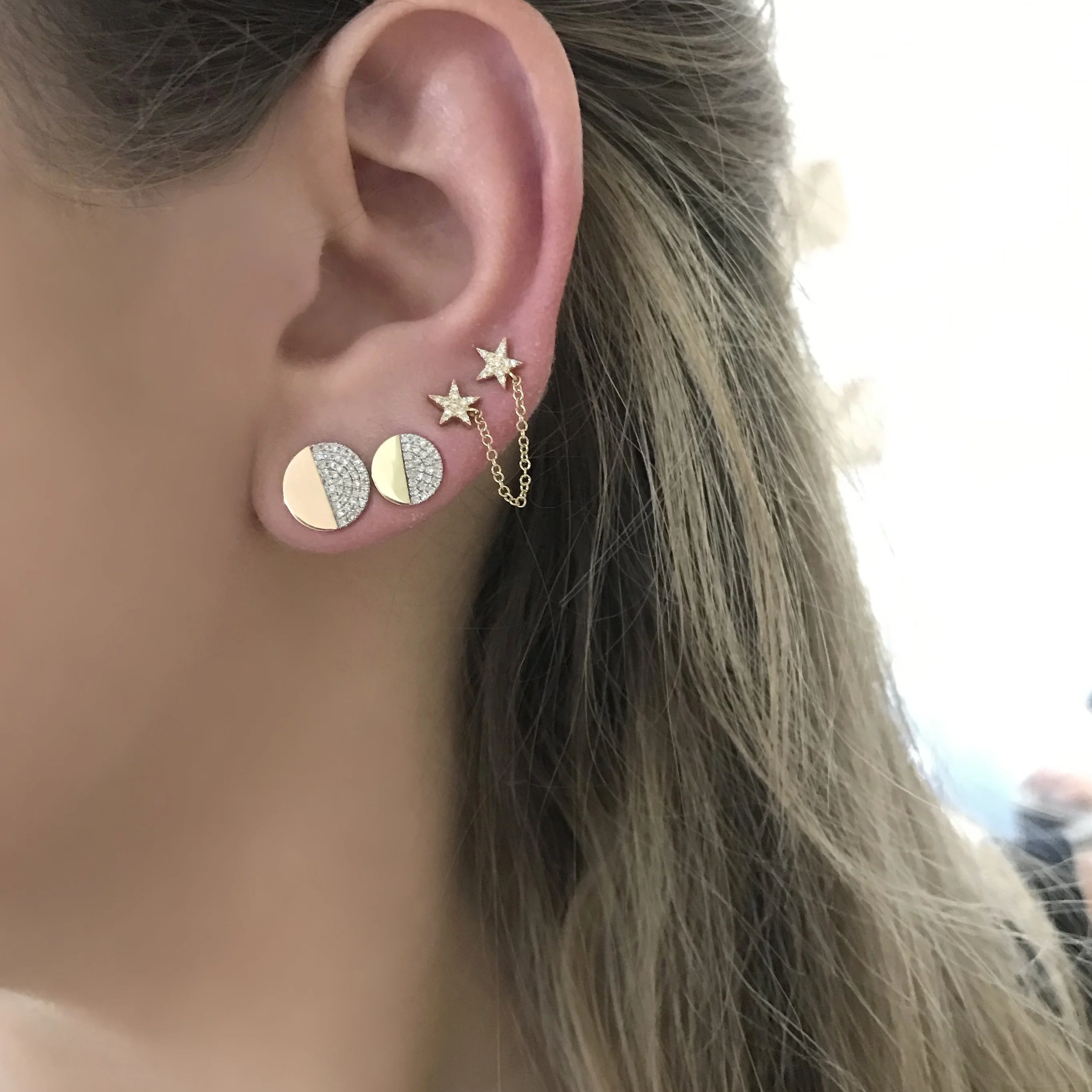 14K GOLD DIAMOND SMALL MOLLY STUDS - Image 3