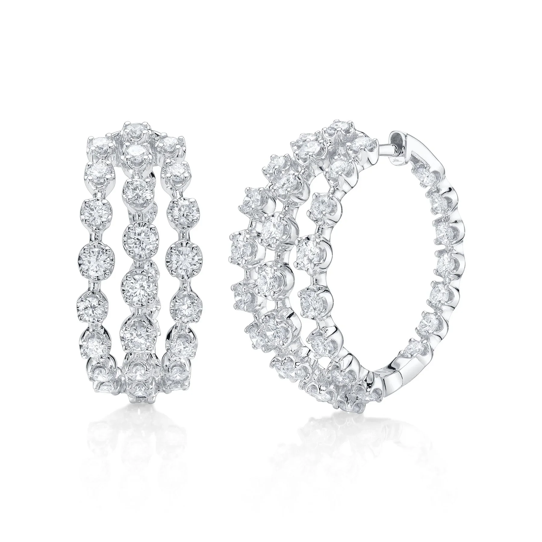 14K GOLD DIAMOND MOLLY HOOPS - Image 3