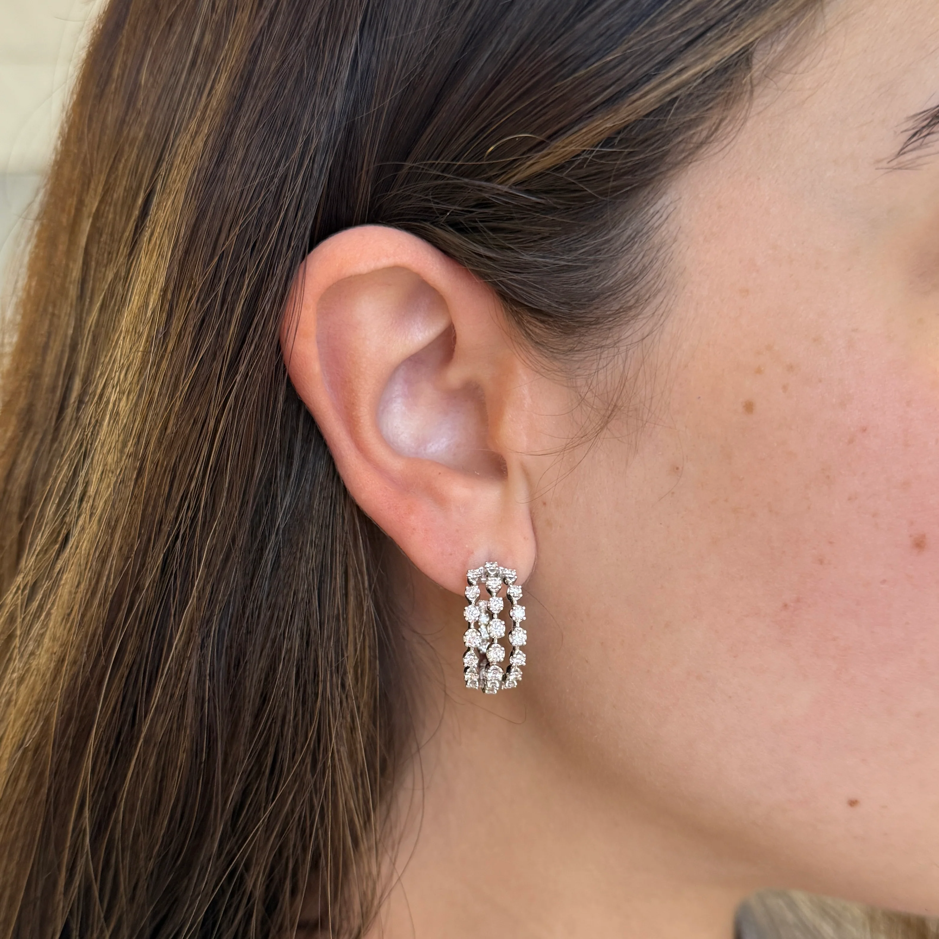 14K GOLD DIAMOND MOLLY HOOPS - Image 4