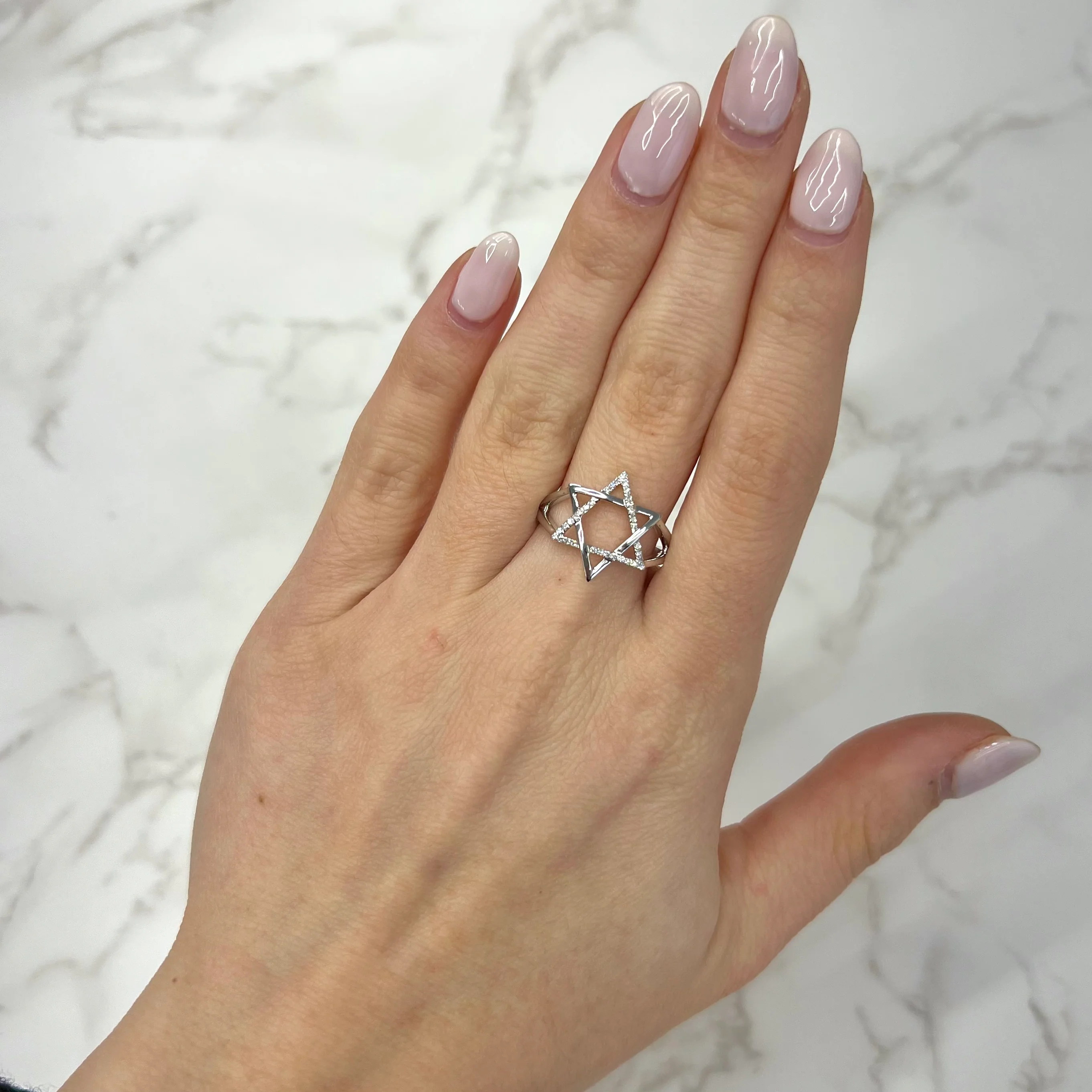 14K GOLD DIAMOND NOA MAGEN DAVID RING - Image 2