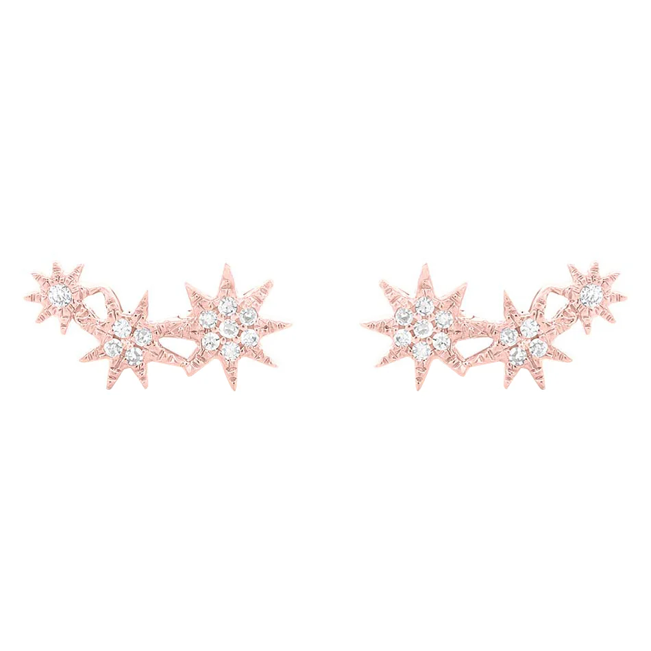 14K GOLD DIAMOND NOA STAR STUDS - Image 4