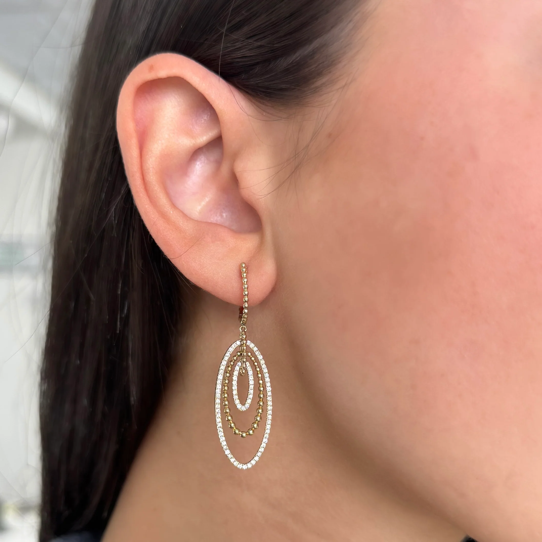 14K GOLD DIAMOND NOLA EARRINGS - Image 2