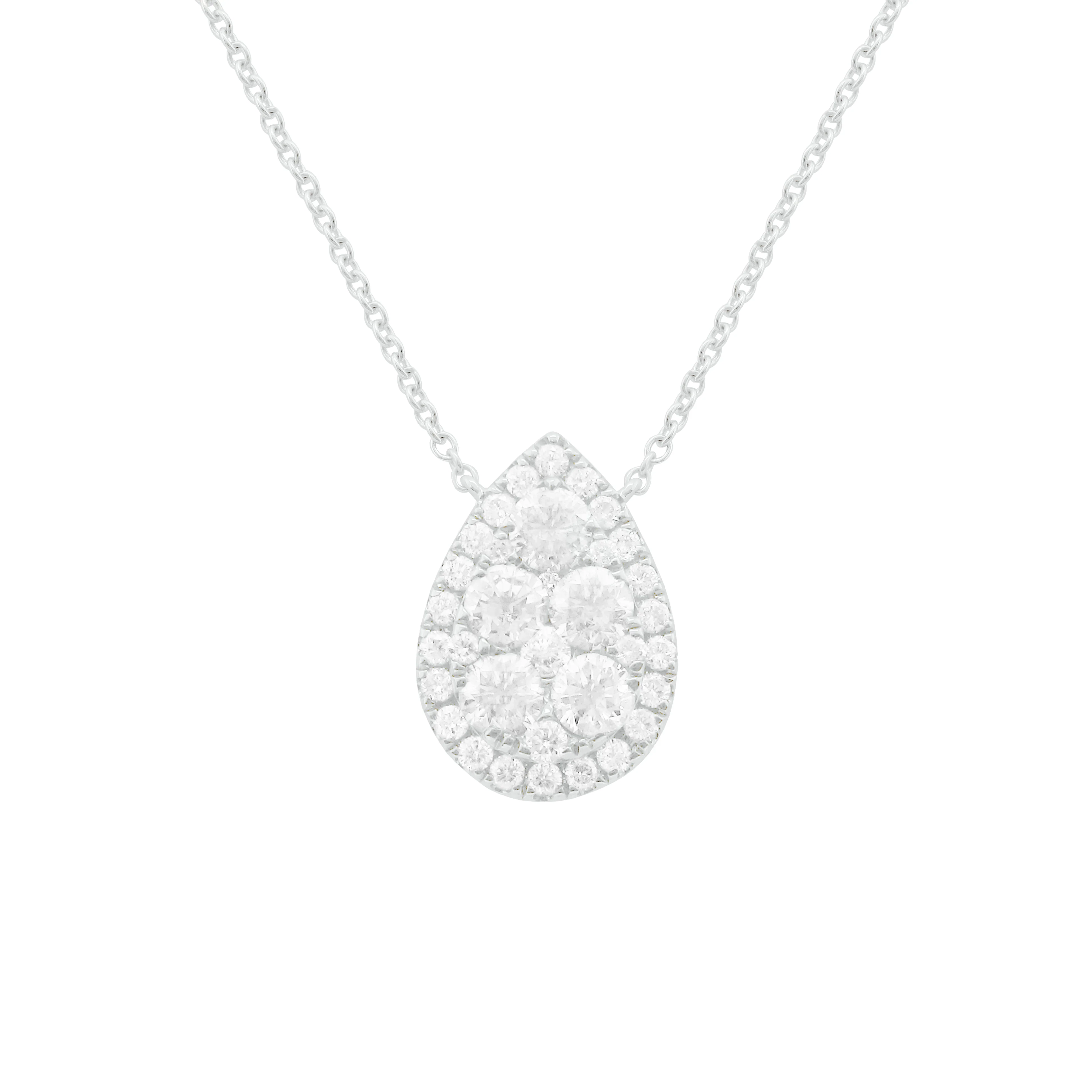 14K GOLD DIAMOND LARGE PALOMA PEAR NECKLACE - Image 2