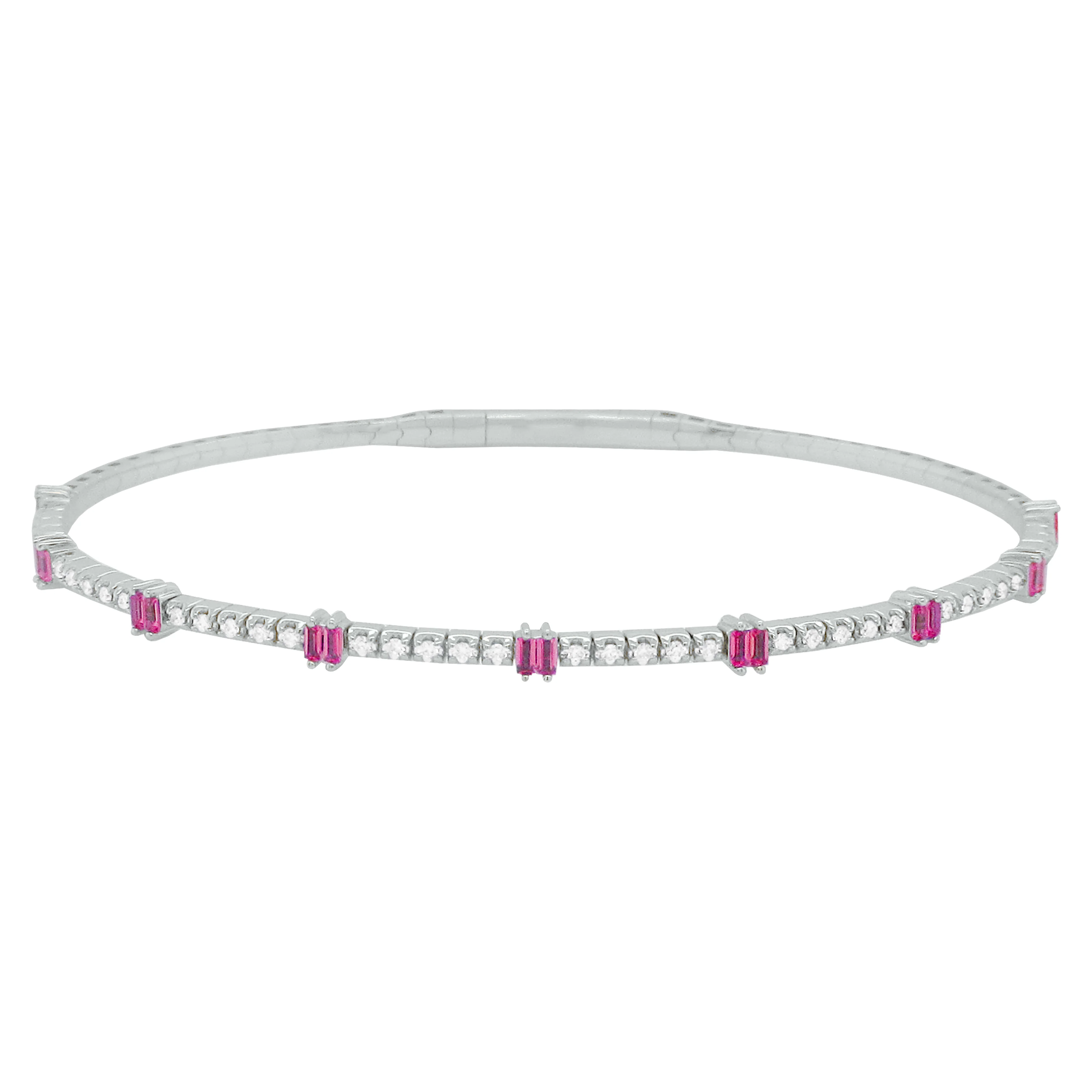 14K GOLD DIAMOND RUBY KAIA FLEX BANGLE - Image 3