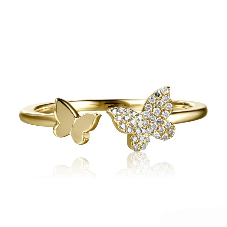 14K GOLD DIAMOND POLLY BUTTERFLY RING - Image 3