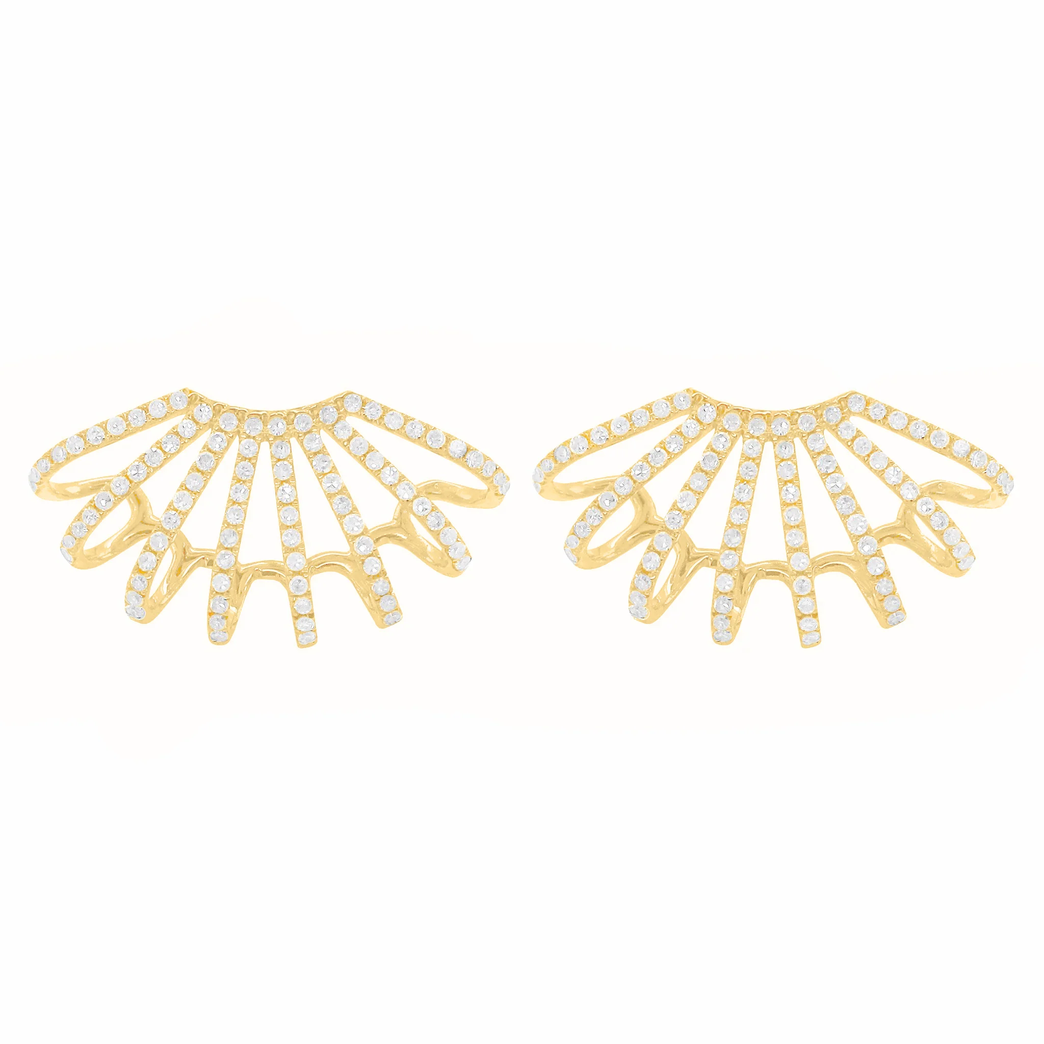 14K GOLD DIAMOND POSIE EARRINGS - Image 4
