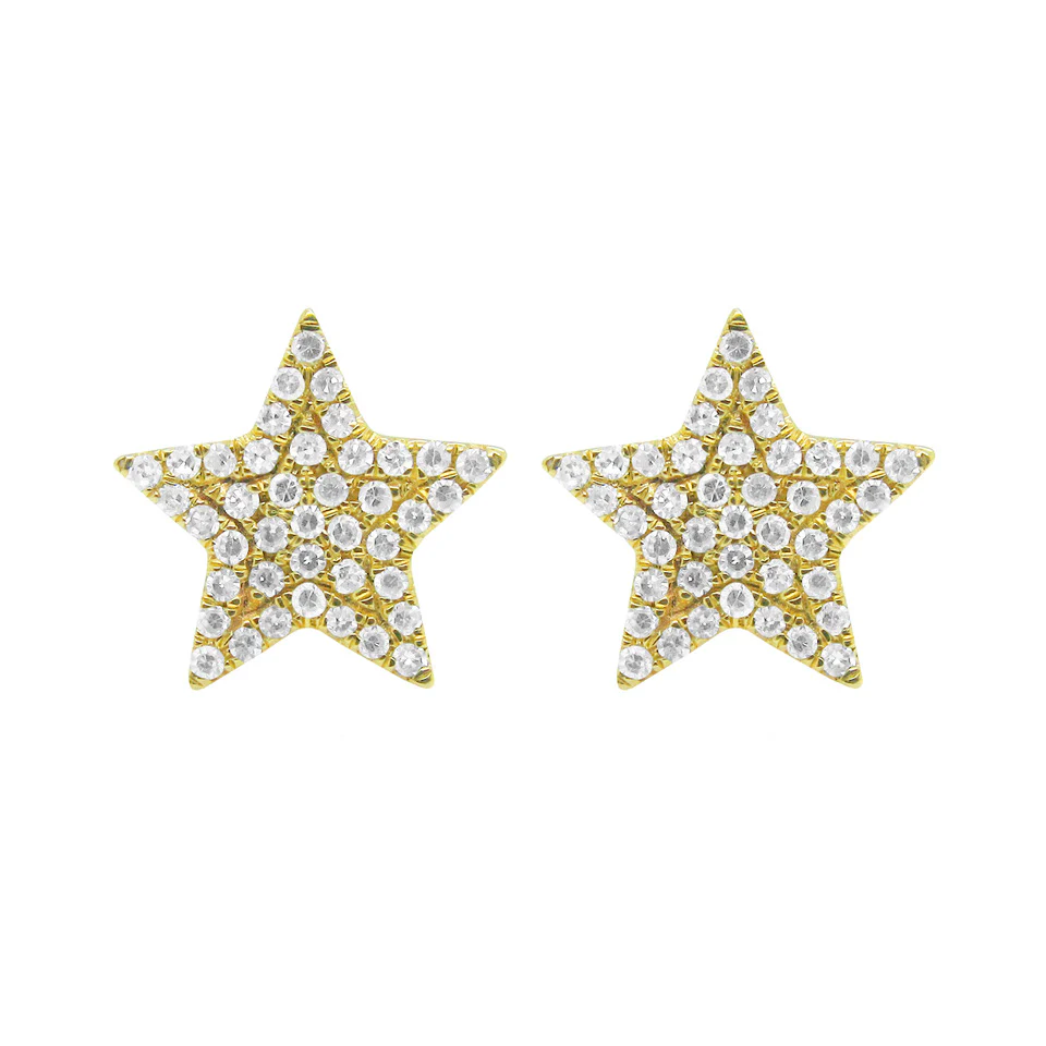 14K GOLD DIAMOND RANDY STAR STUDS - Image 3