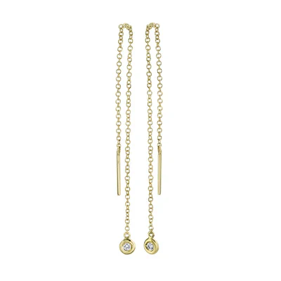 14K GOLD DIAMOND RAYA THREADER EARRINGS
