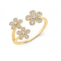 14K GOLD DIAMOND RICKY FLOWER RING - Image 3