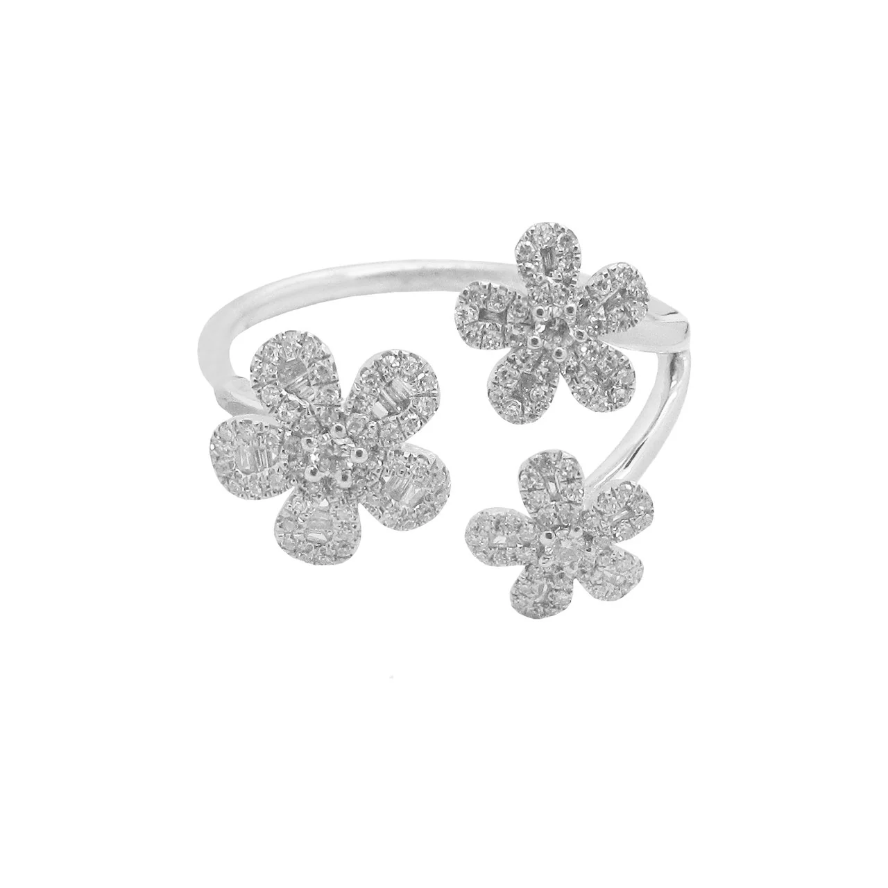 14K GOLD DIAMOND RICKY FLOWER RING - Image 4