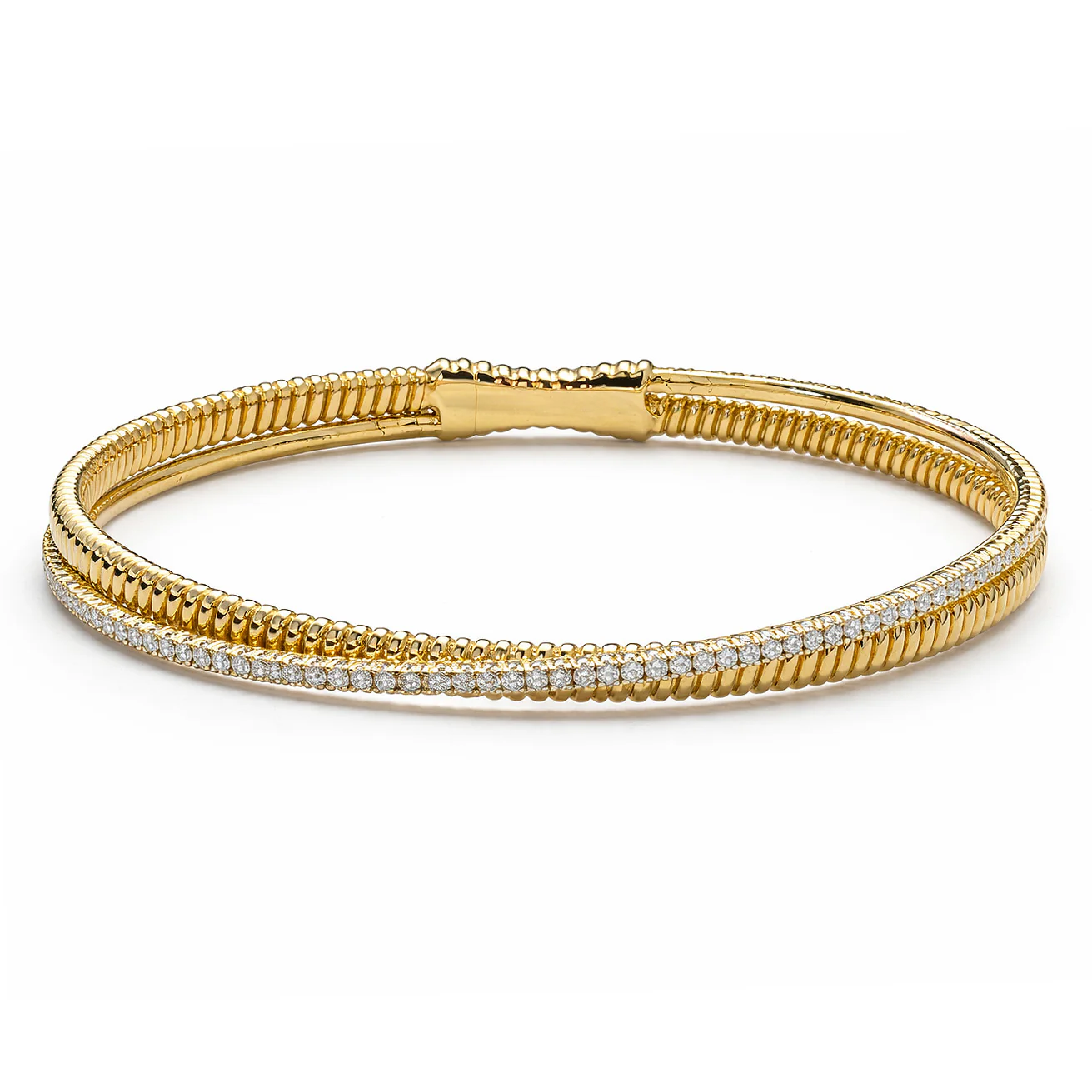 14K GOLD DIAMOND RISA FLEX BANGLE