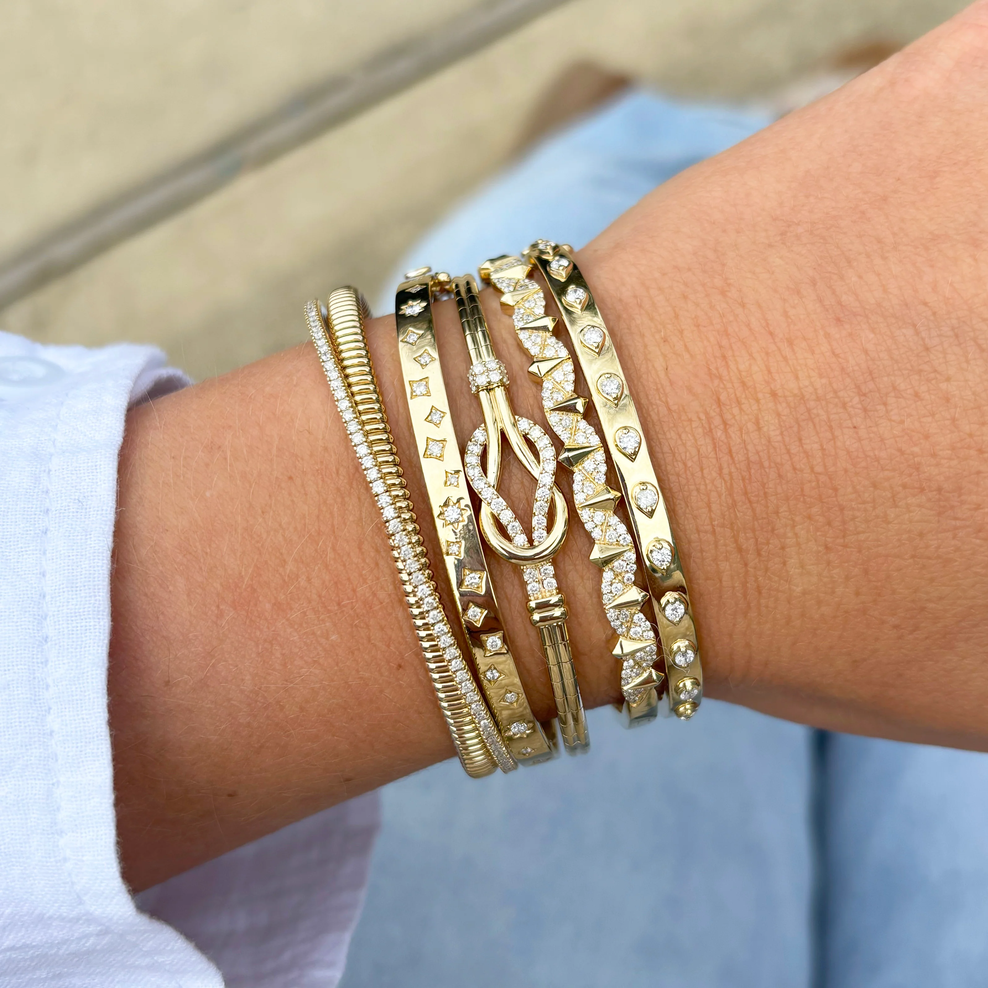 14K GOLD DIAMOND RISA FLEX BANGLE - Image 2