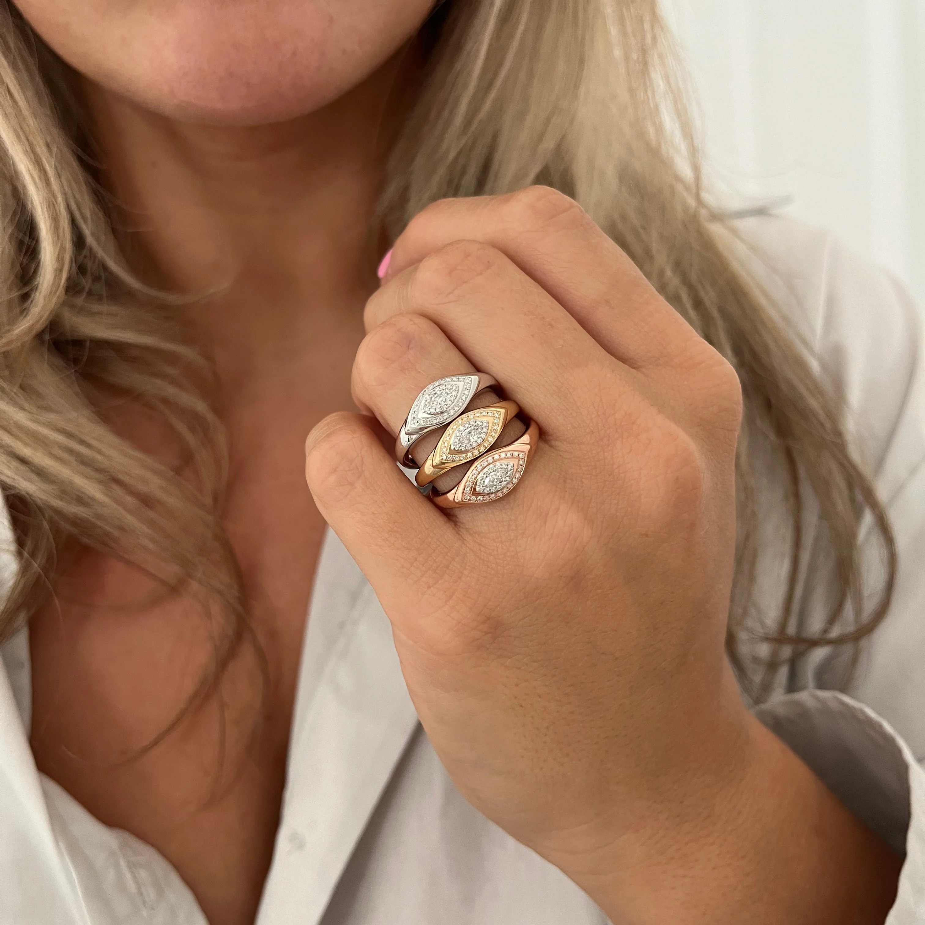 14K GOLD DIAMOND ROXY EYE RING - Image 2