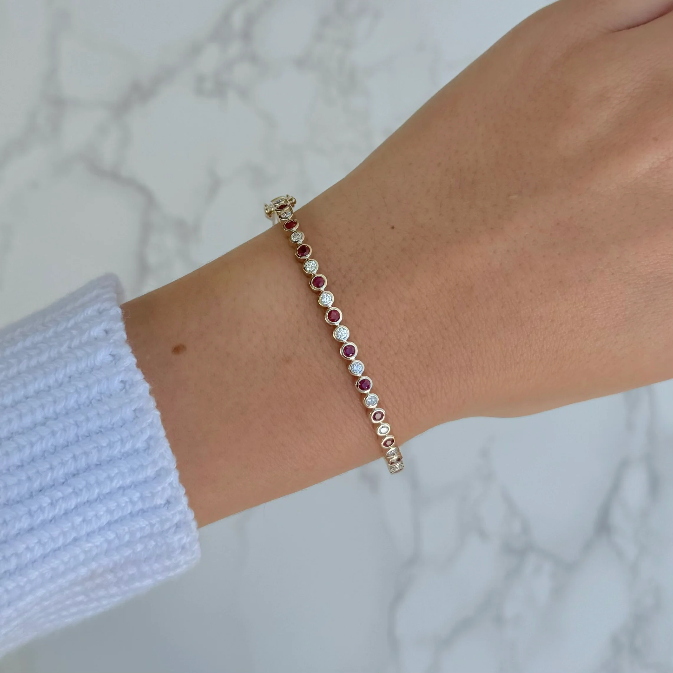 14K GOLD DIAMOND RUBY AMY BANGLE - Image 2