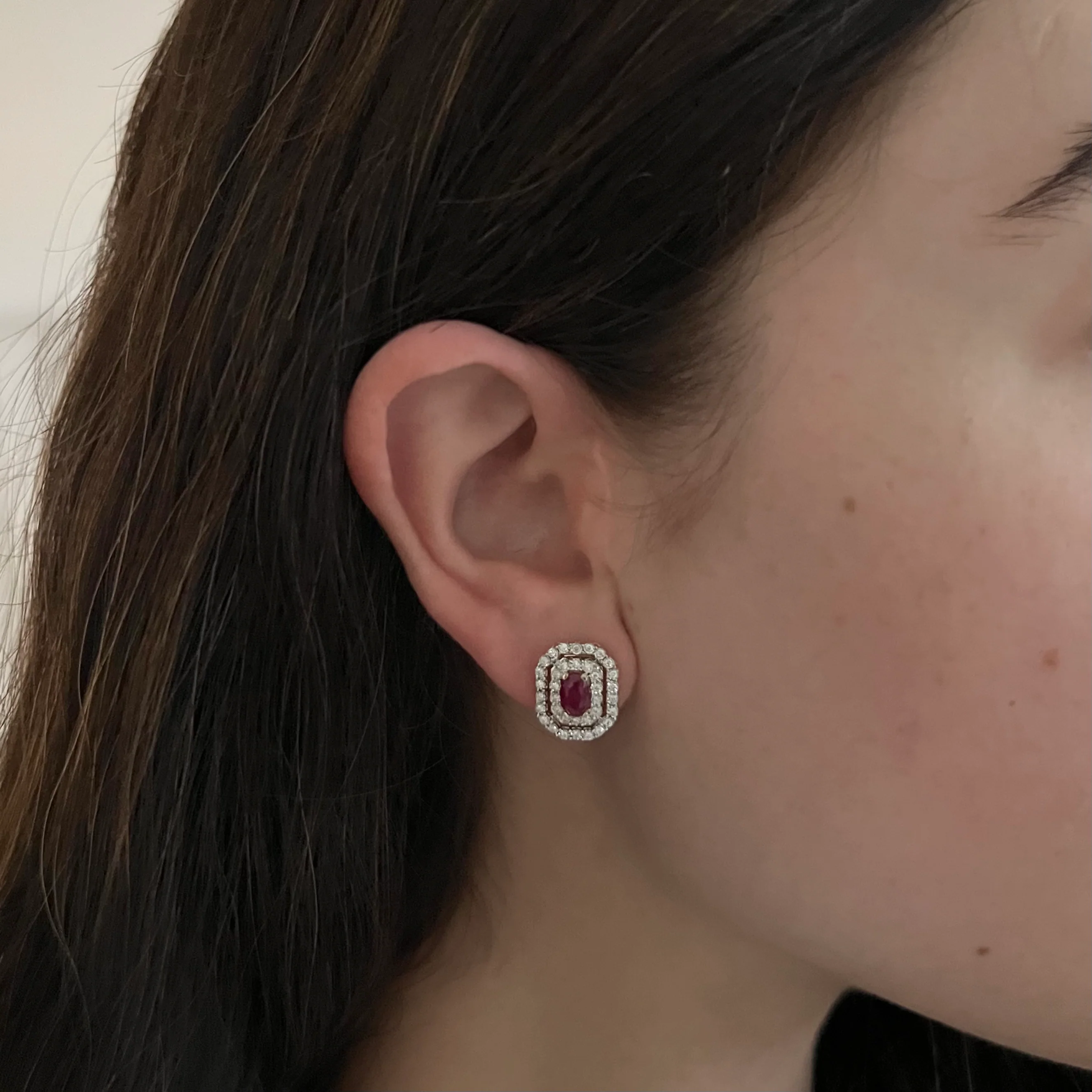 14K GOLD DIAMOND RUBY BERRI STUDS