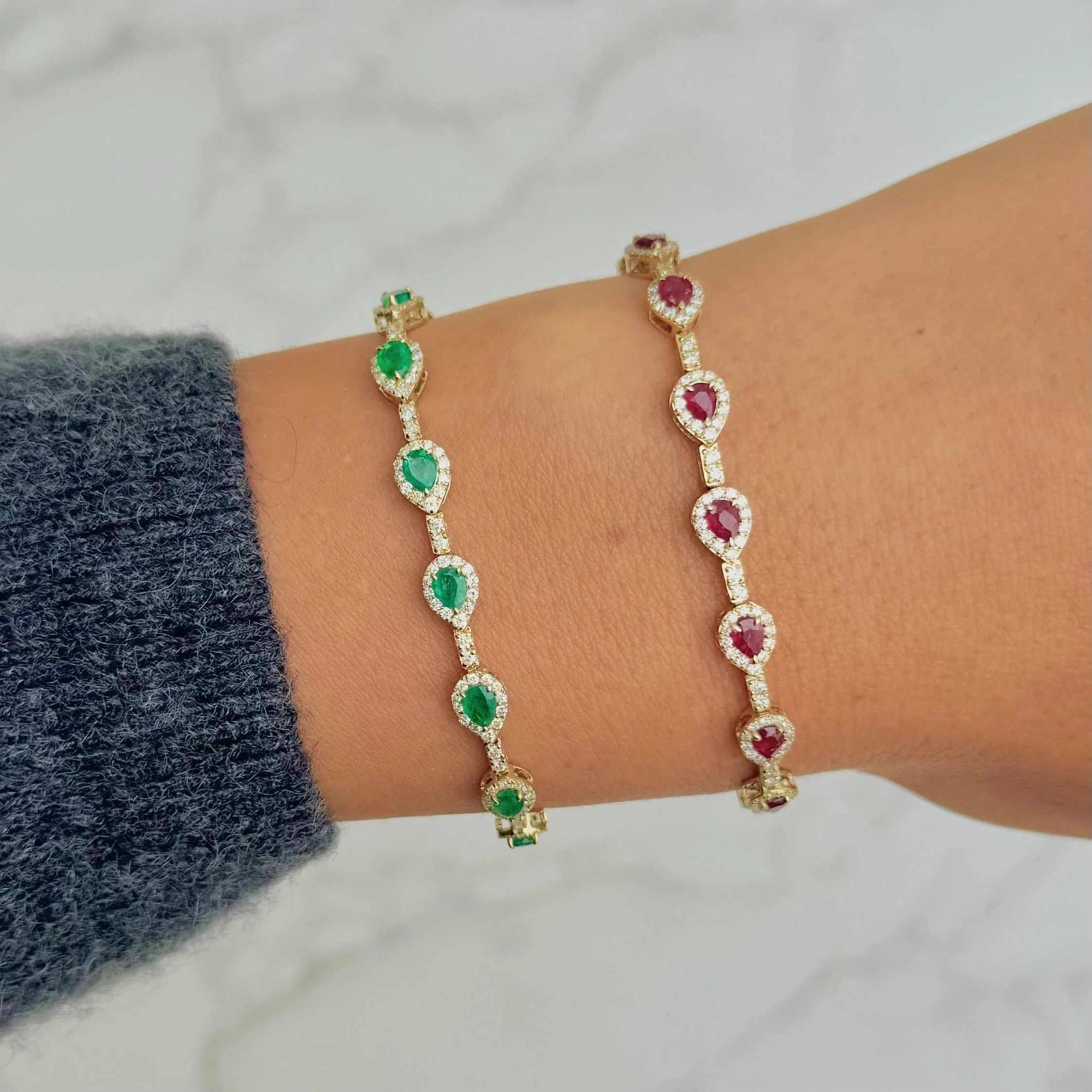 14K GOLD DIAMOND RUBY CAROLINE BRACELET - Image 3