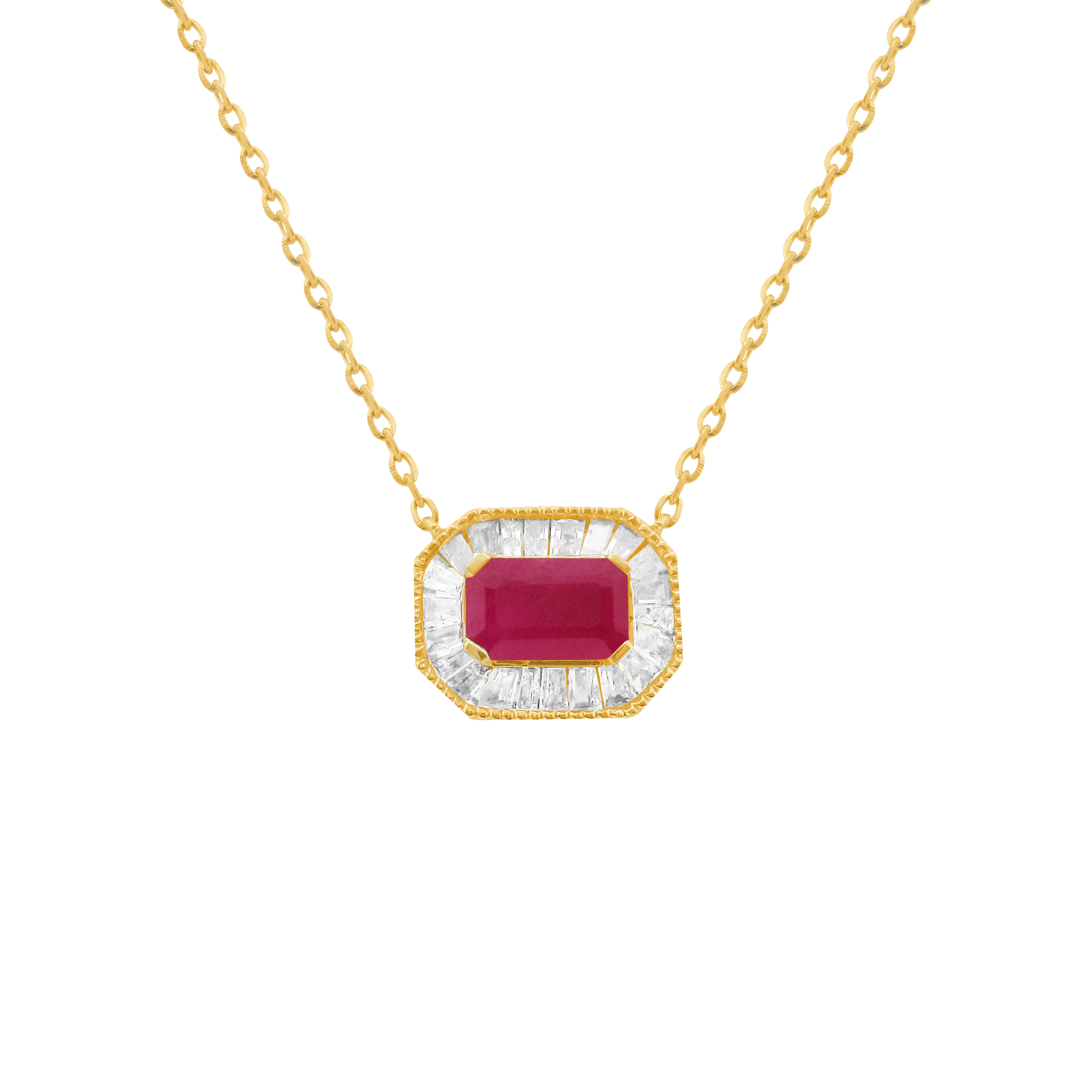 14K GOLD DIAMOND RUBY CLAIRE NECKLACE